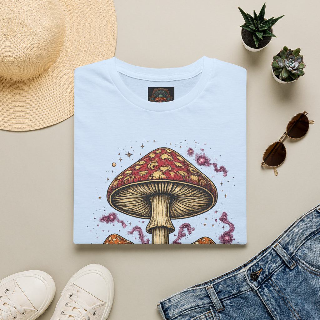 Mushroom Illustration T-Shirt – Vintage Red Toadstool Graphic
