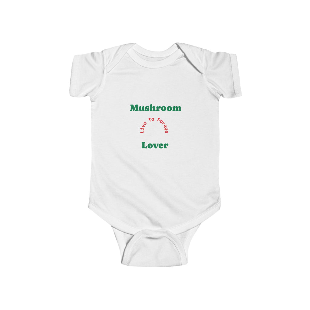 🍄👶 “Mushroom Lover – I Live to Forage” Baby Bodysuit