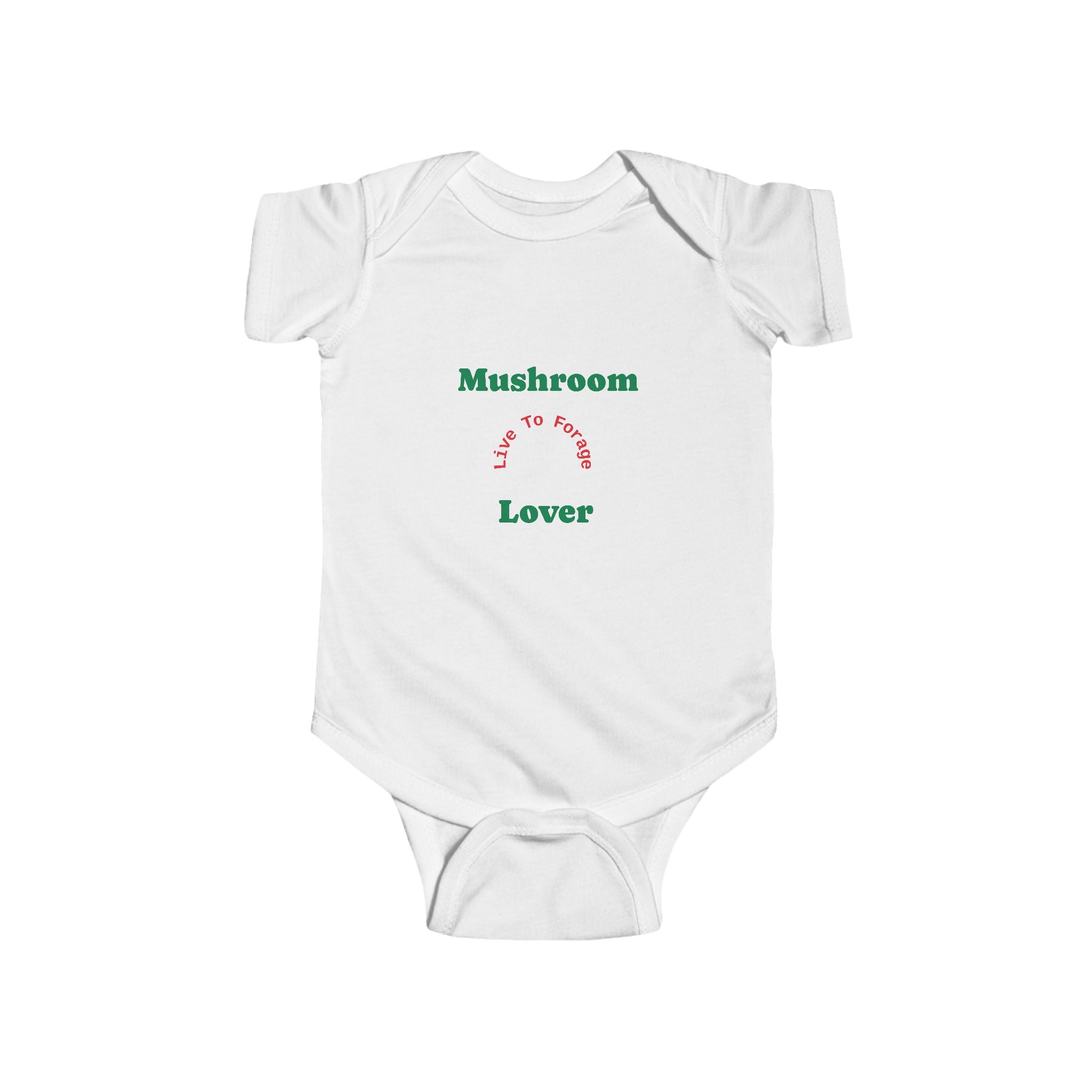 🍄👶 “Mushroom Lover – I Live to Forage” Baby Bodysuit