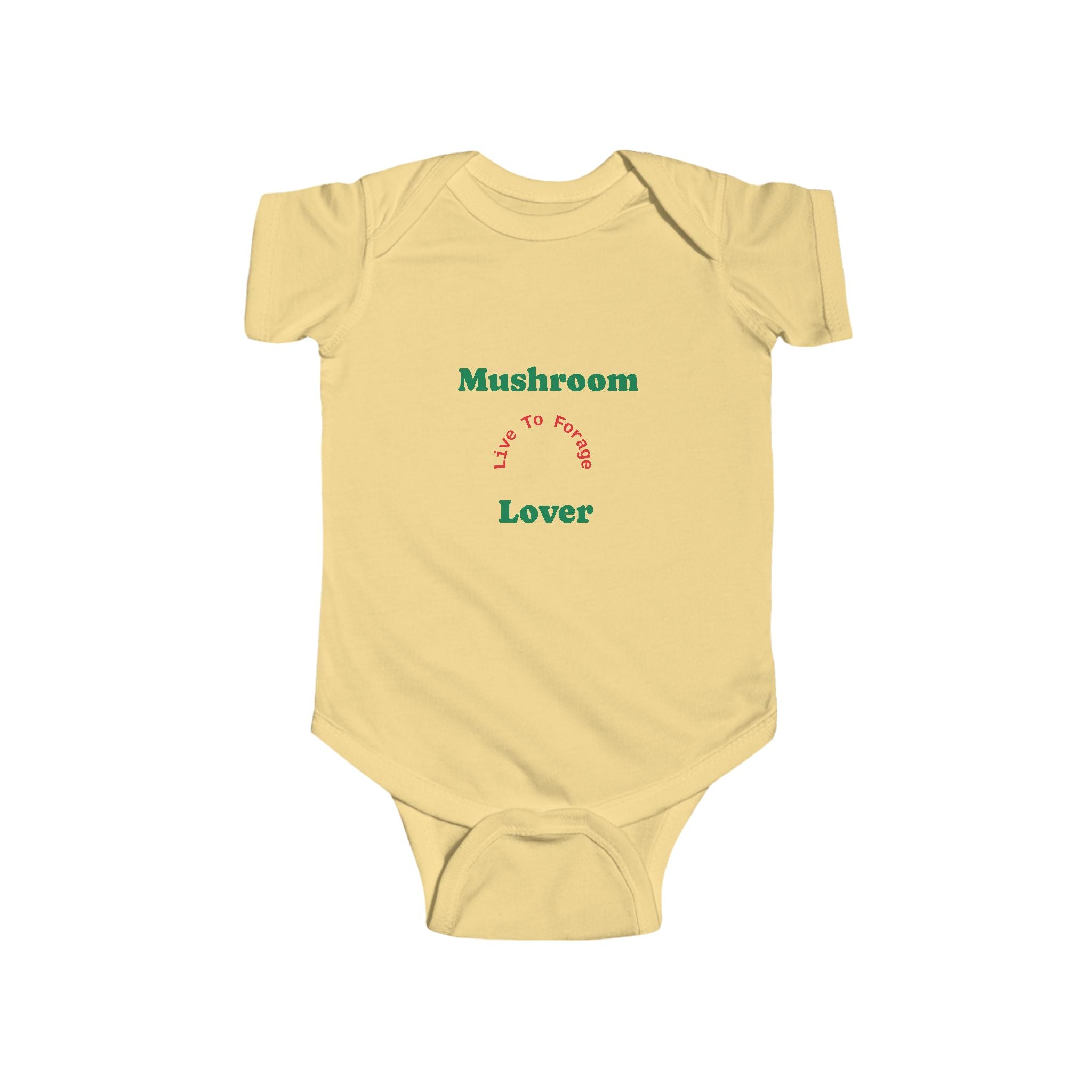 🍄👶 “Mushroom Lover – I Live to Forage” Baby Bodysuit