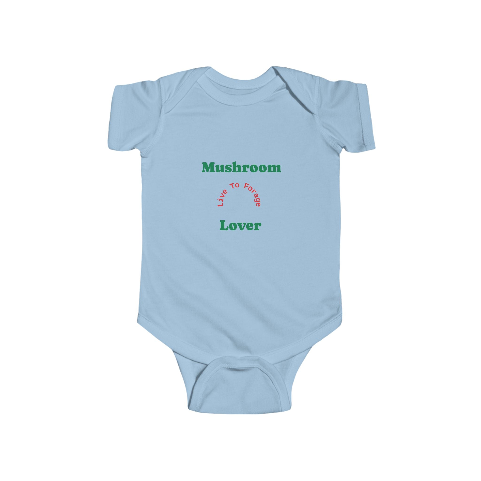 🍄👶 “Mushroom Lover – I Live to Forage” Baby Bodysuit