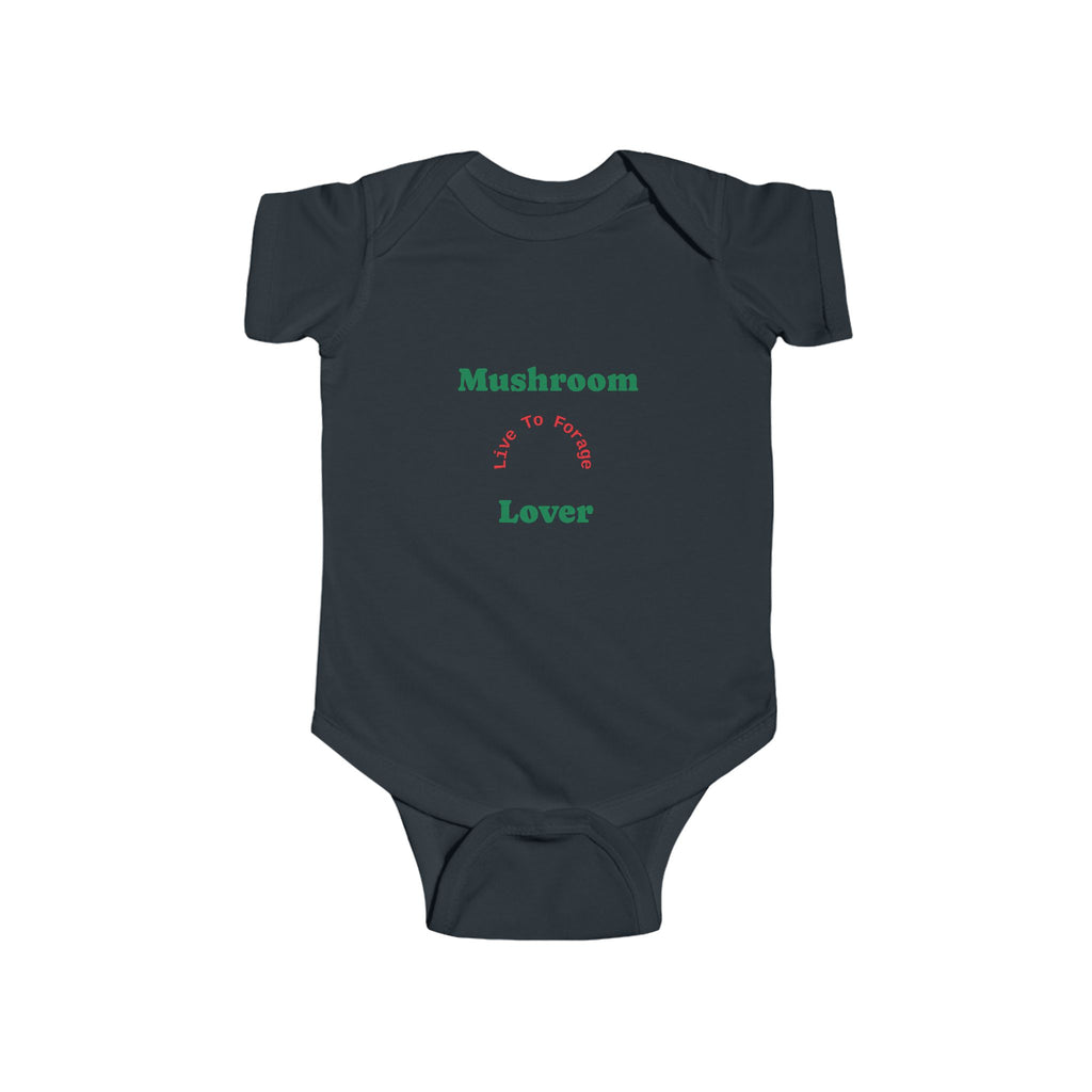🍄👶 “Mushroom Lover – I Live to Forage” Baby Bodysuit