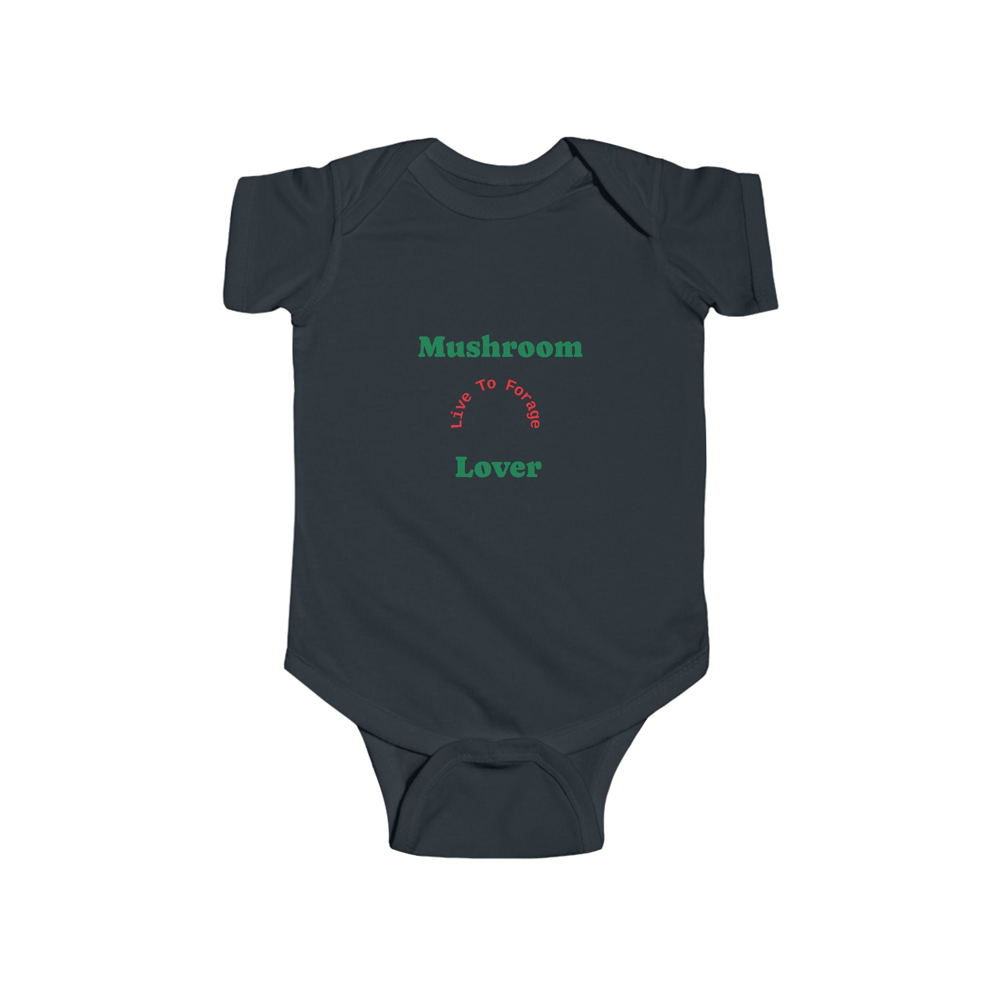 🍄👶 “Mushroom Lover – I Live to Forage” Baby Bodysuit