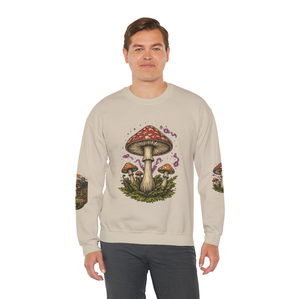 Mushroom Crewneck Sweatshirt — Portland Vintage Psychedelic Fungi Graphic