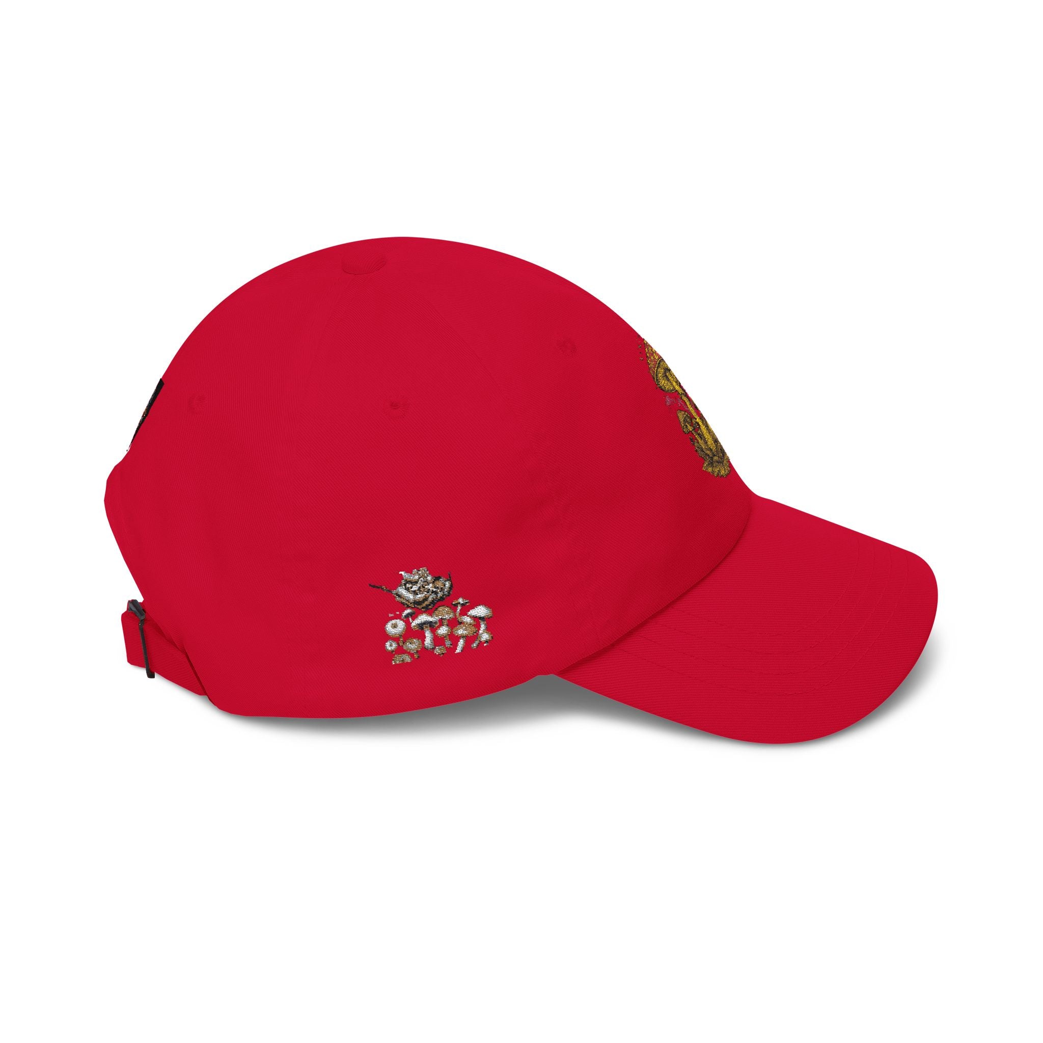 Mushroom Cluster Dad Cap — Psychedelic Nature Embroidered Baseball Hat