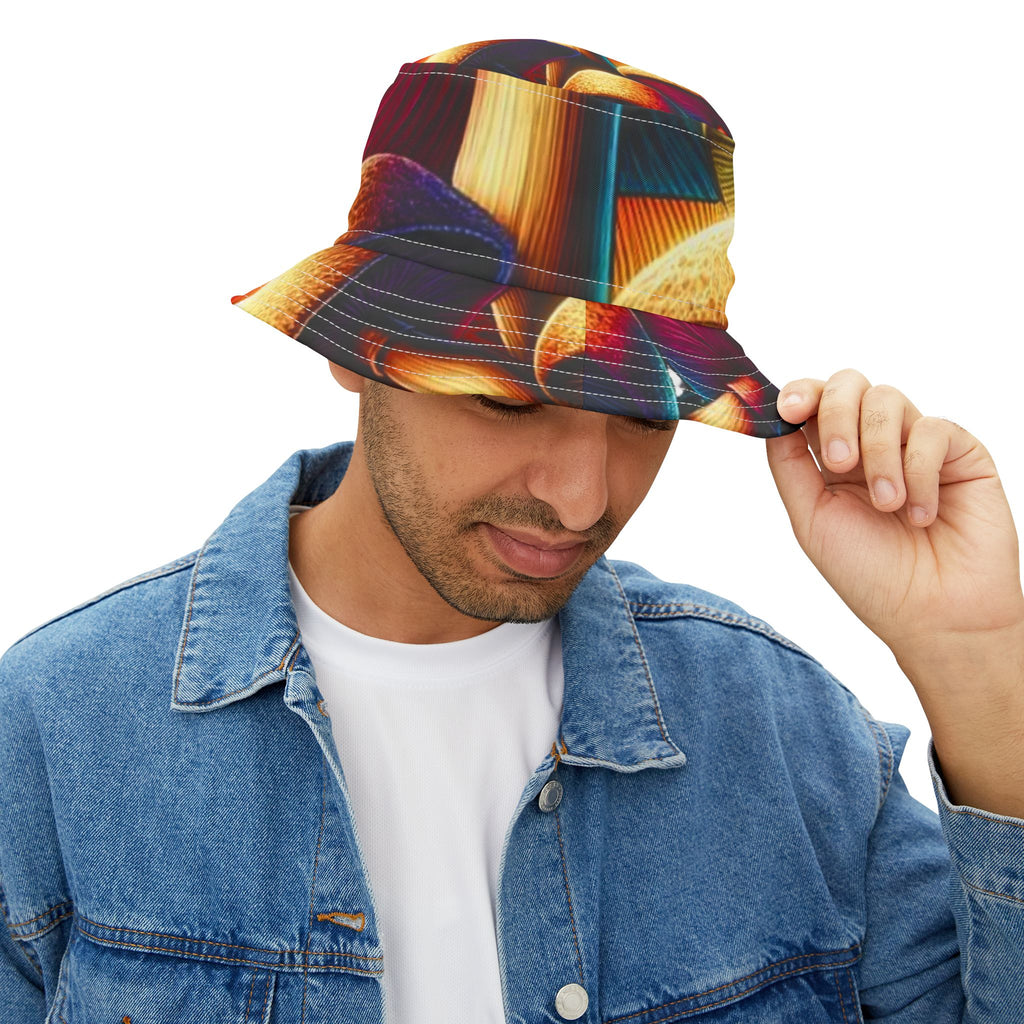 Abstract Floral Sunset Bucket Hat