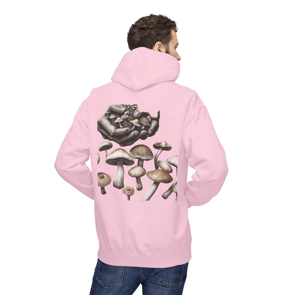 Mushroom Art Hoodie — Botanical Foraging Graphic Pullover