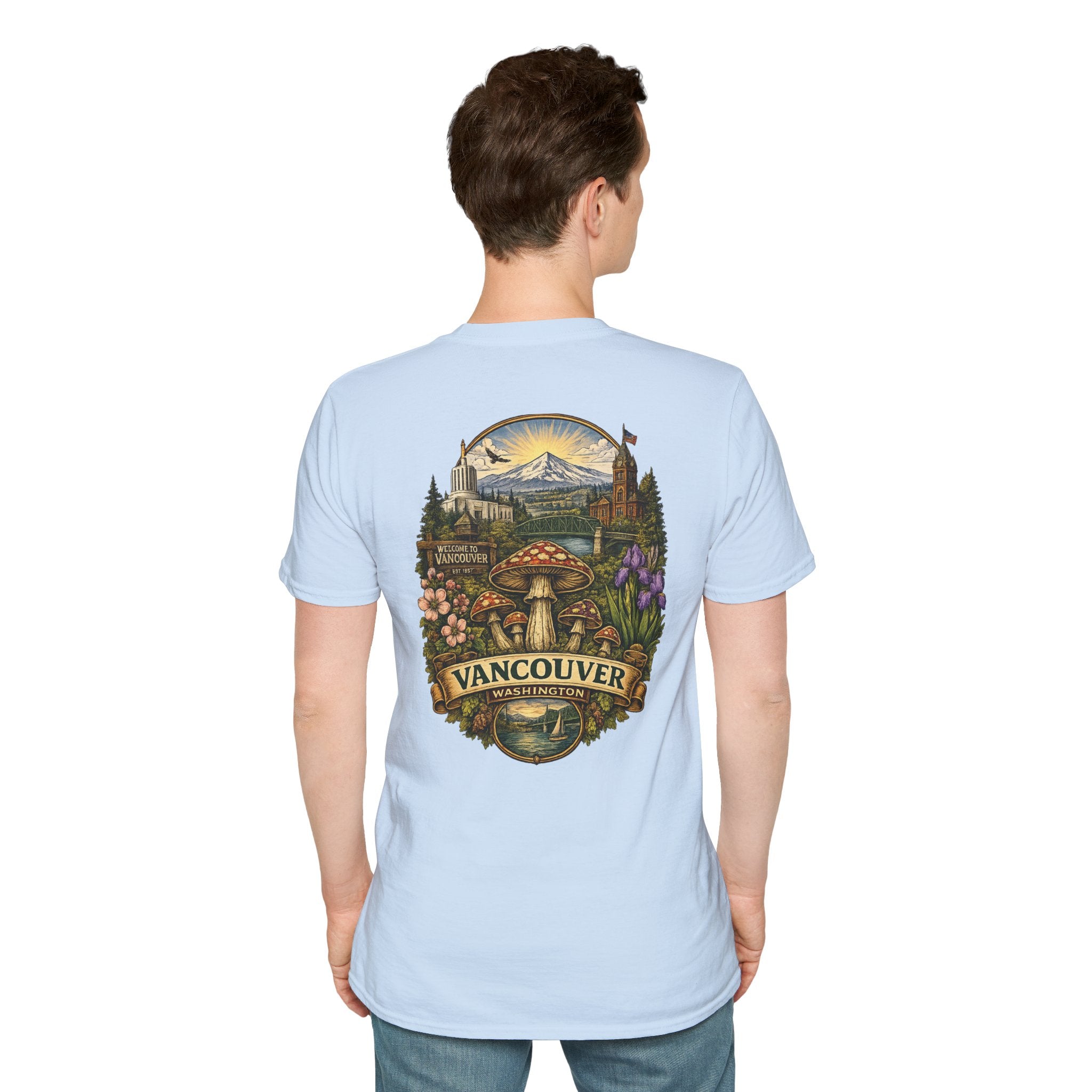 Mushroom Illustration T-Shirt – Vintage Red Toadstool Graphic