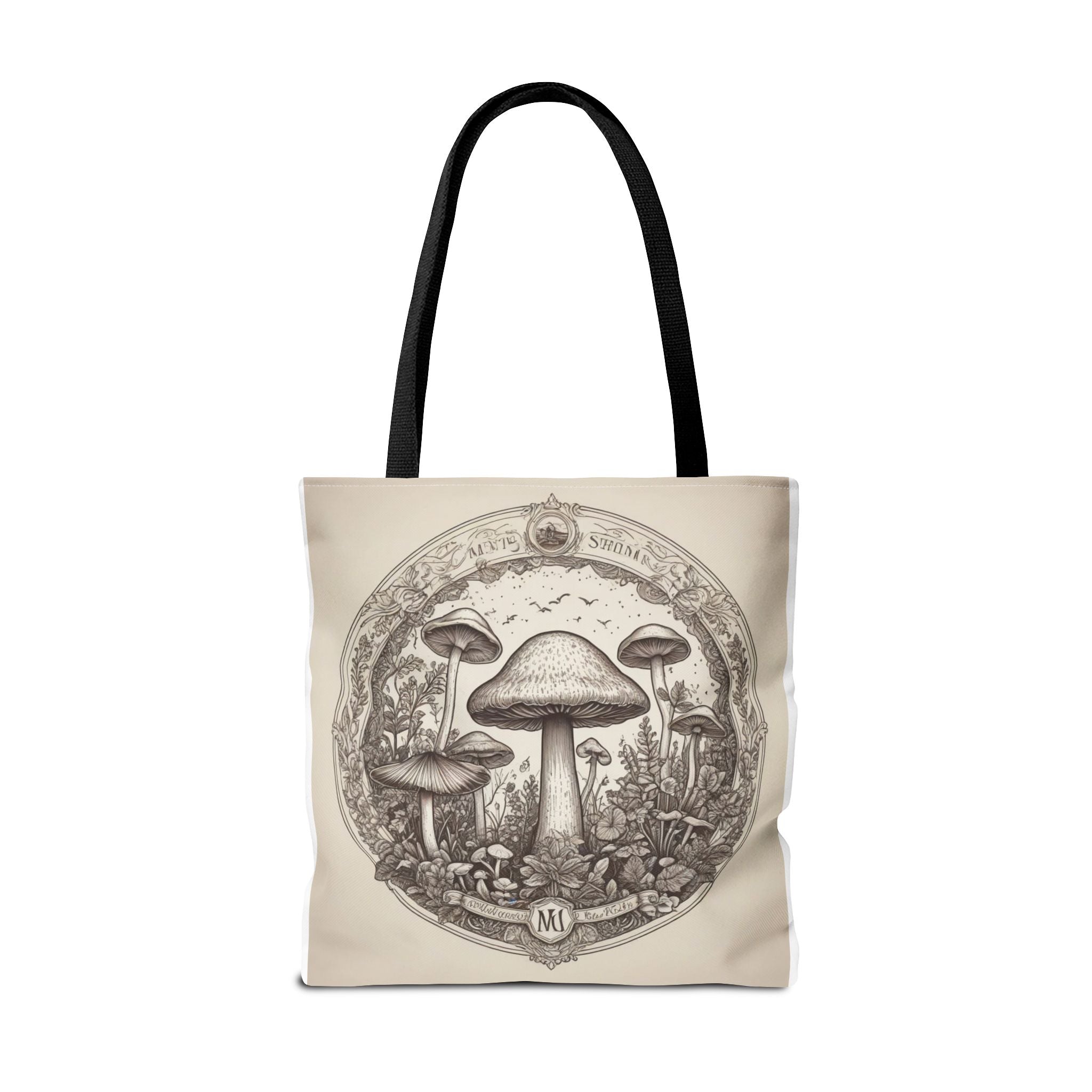 👜 Mystic Shroom Circle Tote Bag – Where Art Nouveau Meets Nature 🍄