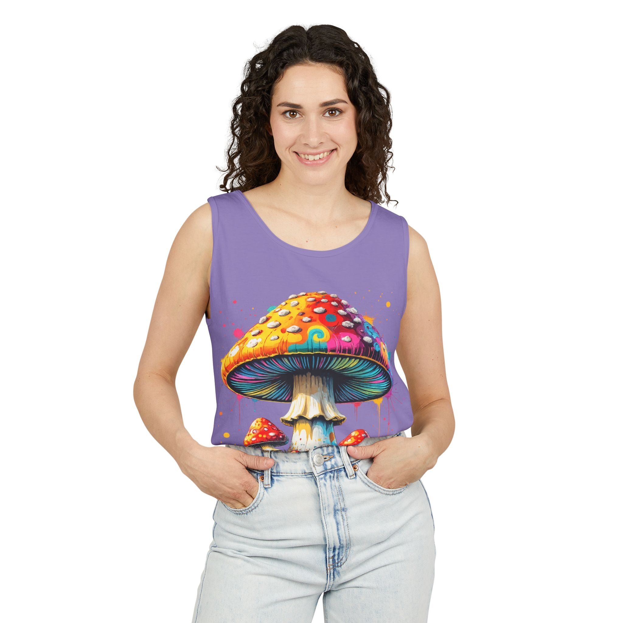 Mushroom Graphic Tank Top — Colorful Psychedelic Fungi Design