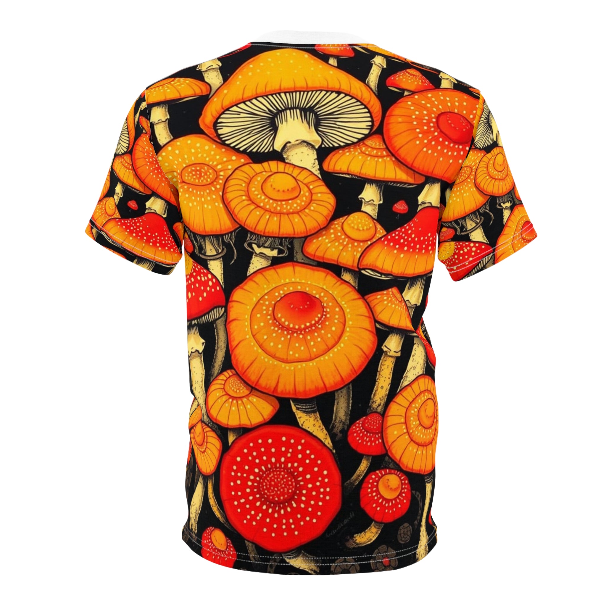 Psychedelic Orange Mushroom All-Over Print Tee