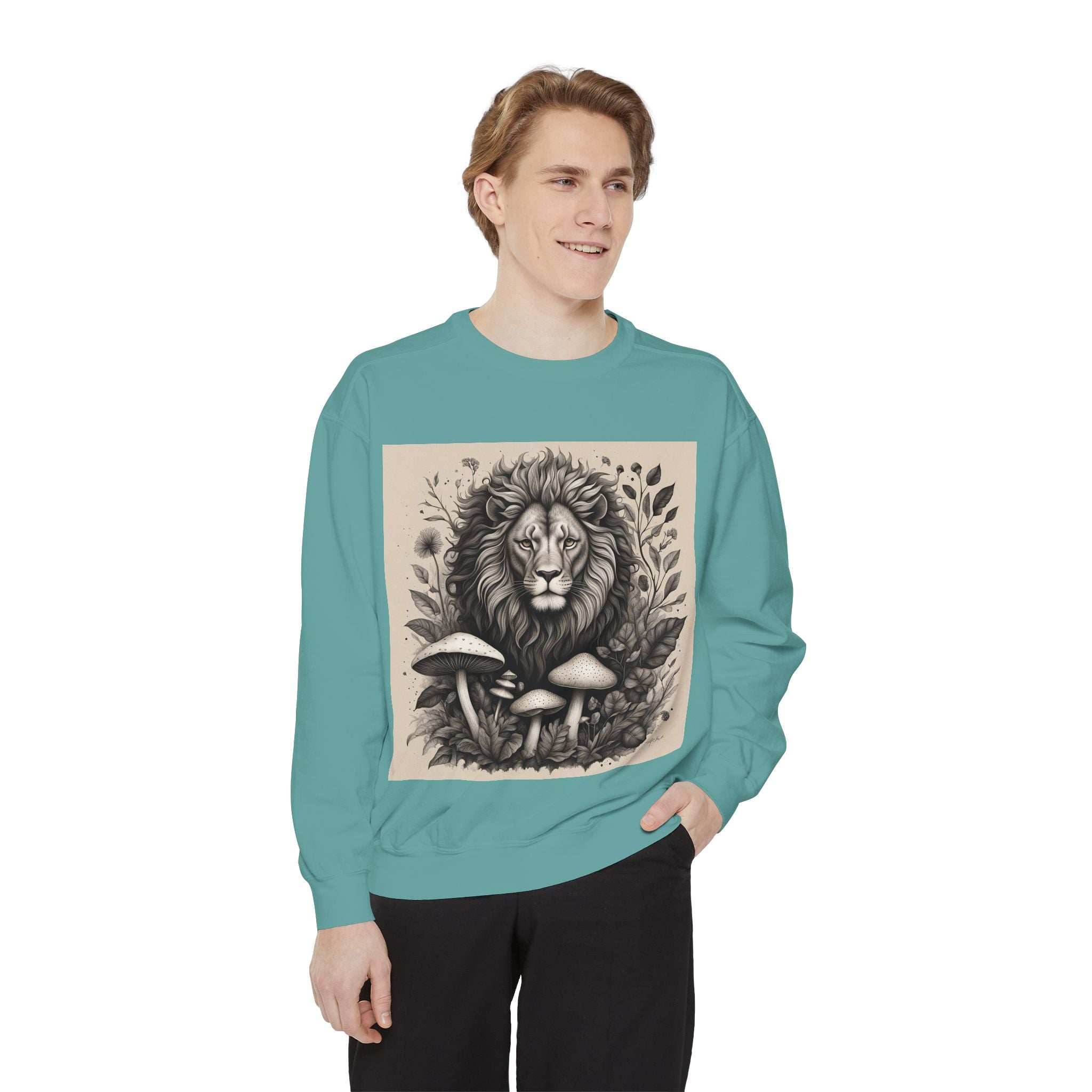🦁 Lionheart & Shrooms Sweatshirt – Wear the Wild Within 🍄