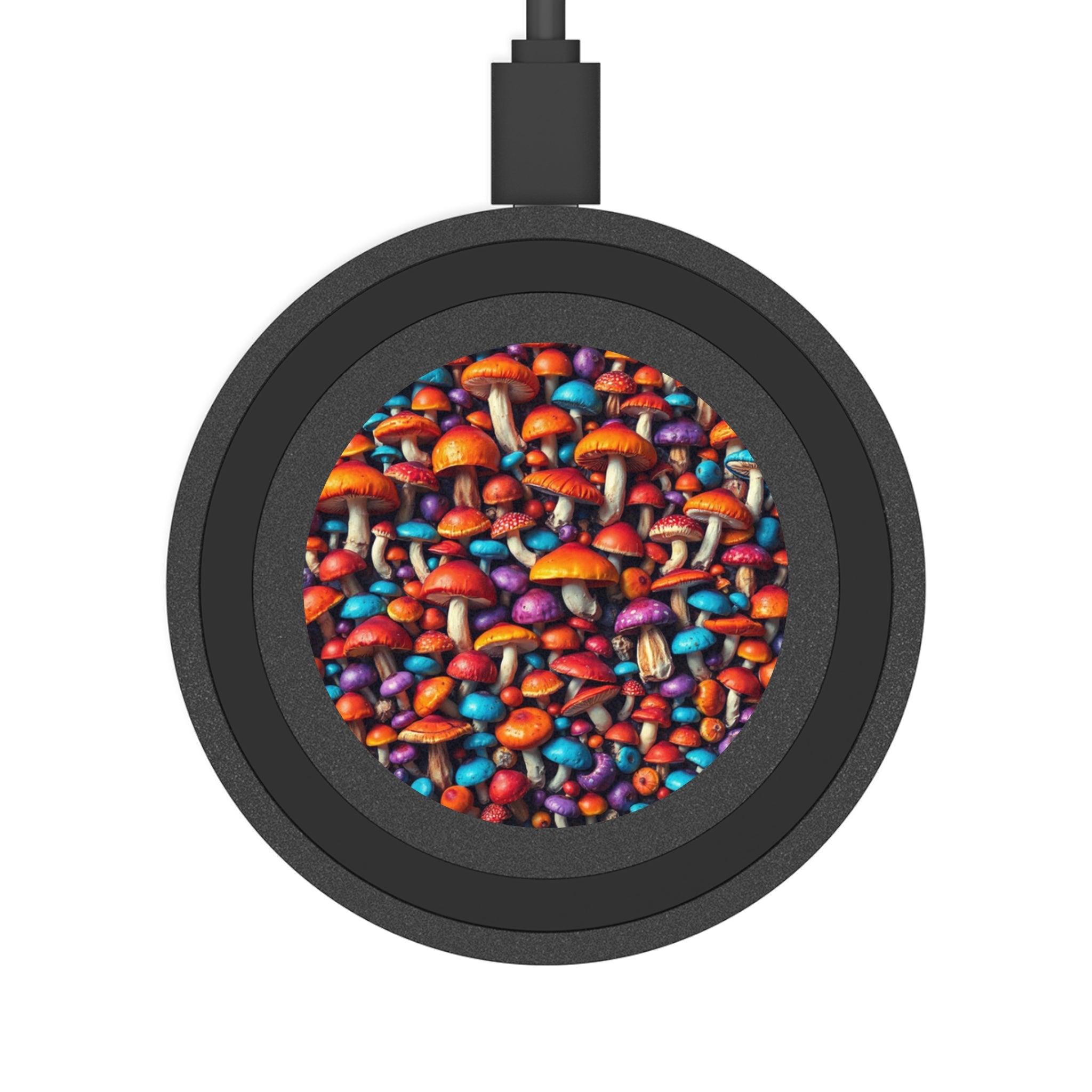 Mushroom Burst Wireless Charging Pad — Colorful Mushroom Pattern Qi Charger