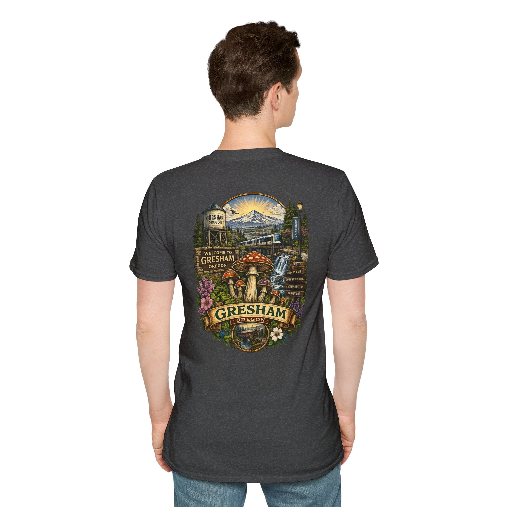Psychedelic Mushroom Graphic T-Shirt — Red Amanita Illustration