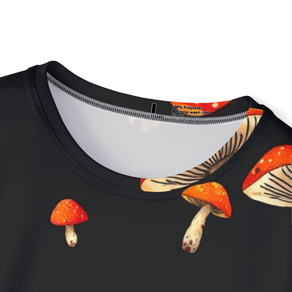 Men's Mushroom Print Sports Jersey — Red Toadstool All-Over Graphic Tee