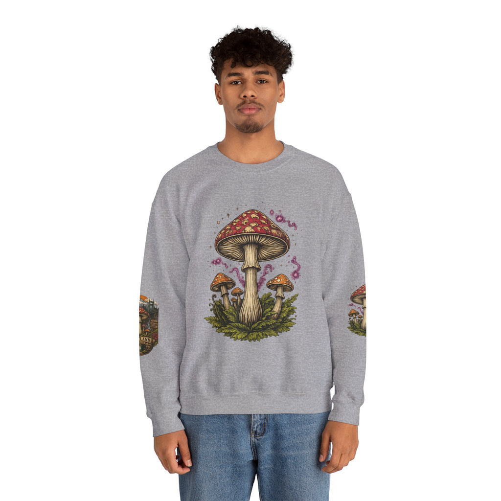 Mushroom Crewneck Sweatshirt — Portland Vintage Psychedelic Fungi Graphic