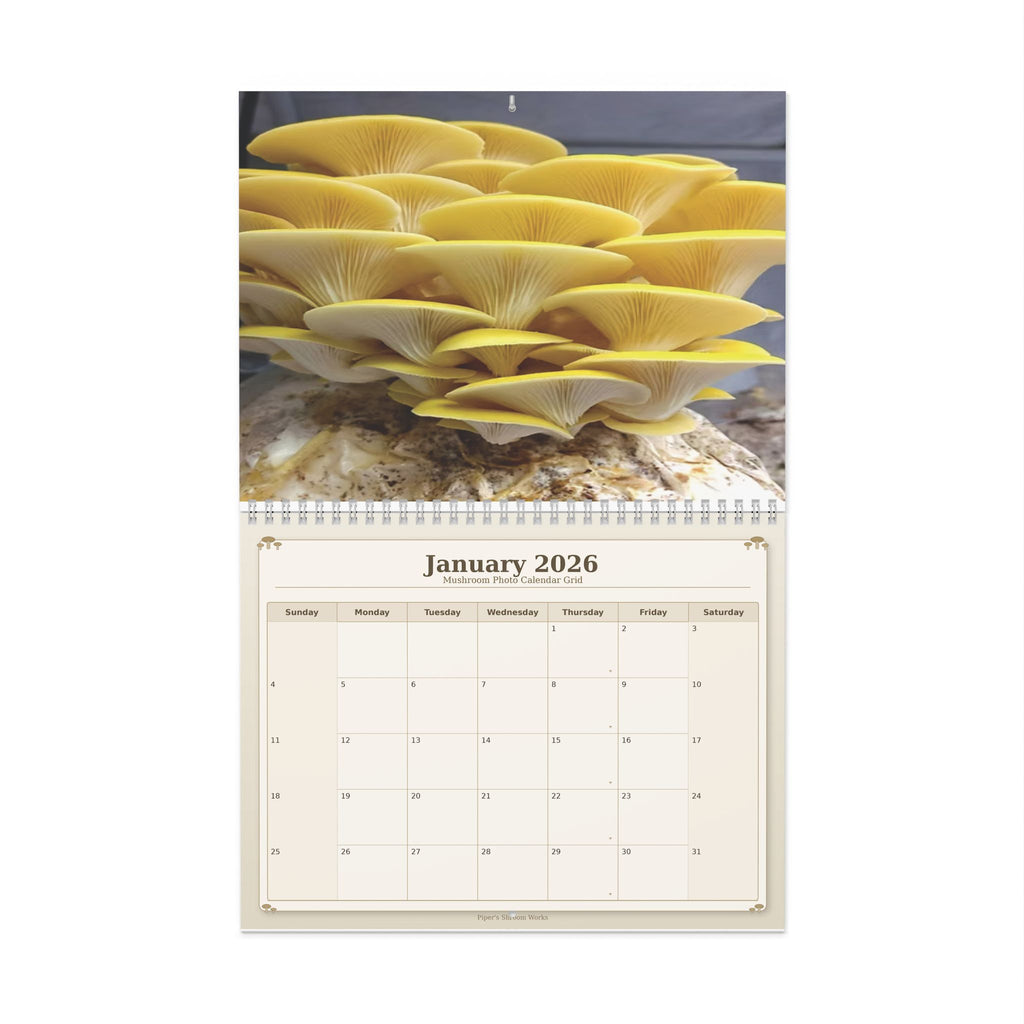 Mushroom Wall Calendar — 12-Month Fungi Photography Calendar (Monthly Planner)