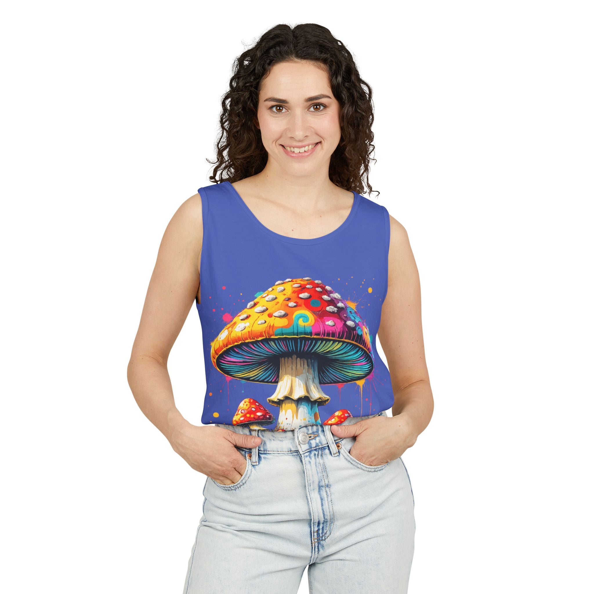 Mushroom Graphic Tank Top — Colorful Psychedelic Fungi Design