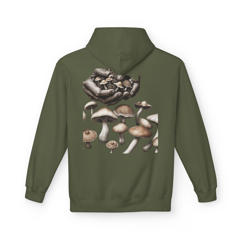 Mushroom Art Hoodie — Botanical Foraging Graphic Pullover
