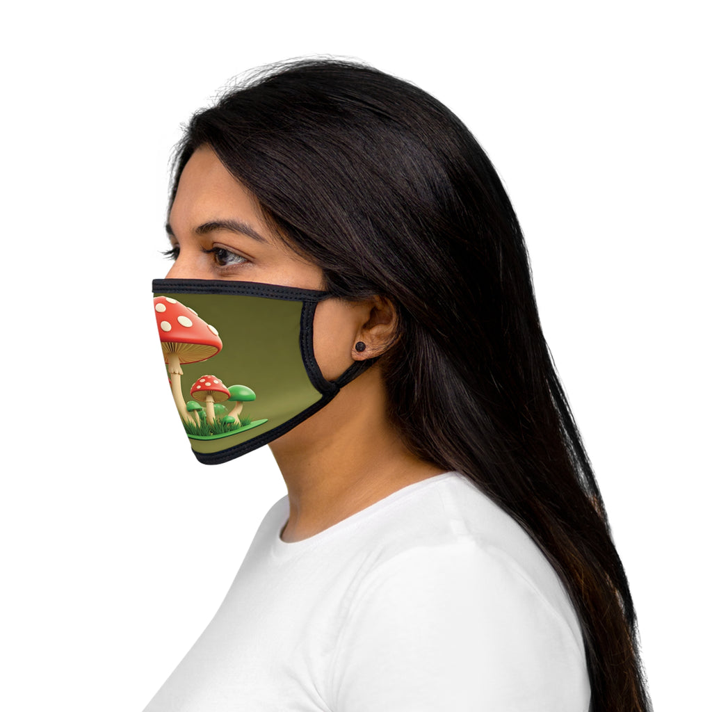 Face Mask: Mushroom Cluster Face Mask — Cute Red Toadstool Mask for Nature Lovers