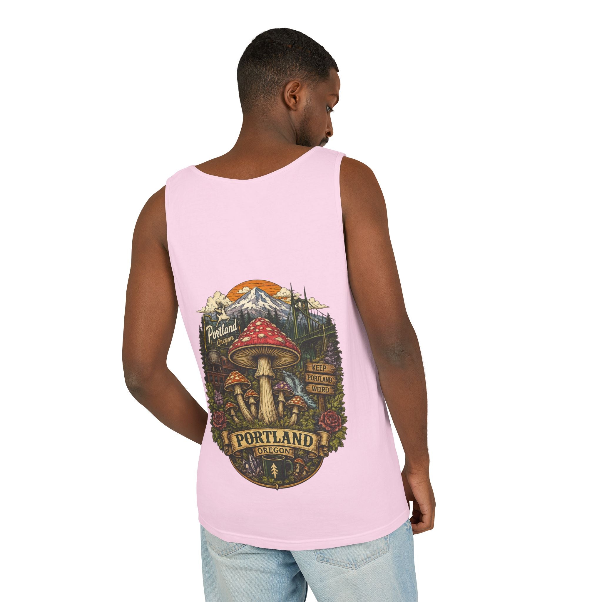 Mushroom Graphic Tank Top — Colorful Psychedelic Fungi Design