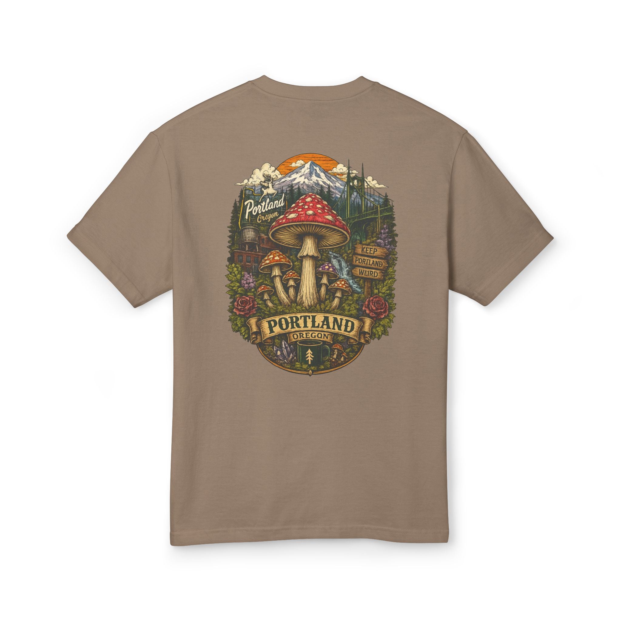 Portland Mushrooms Graphic Tee — Vintage Outdoor Nature T-Shirt