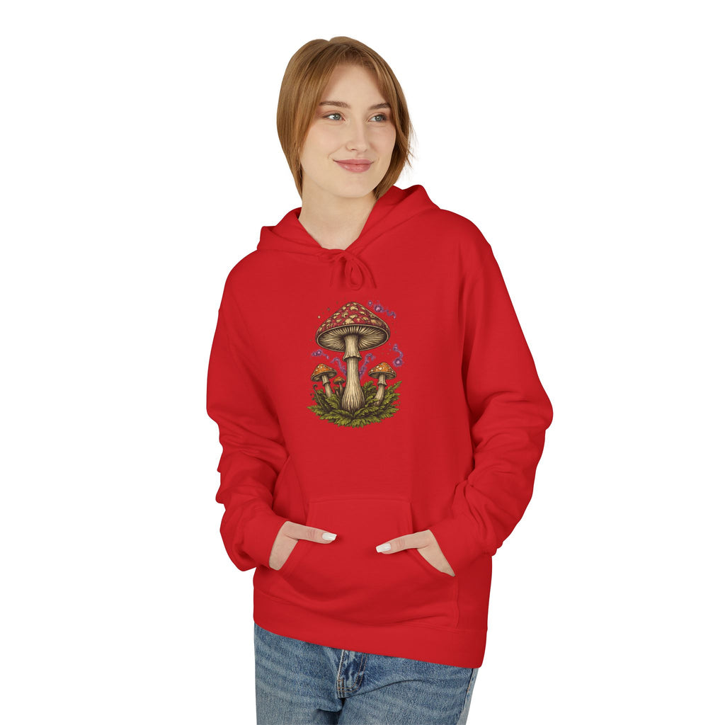 Mushroom Art Hoodie — Botanical Foraging Graphic Pullover