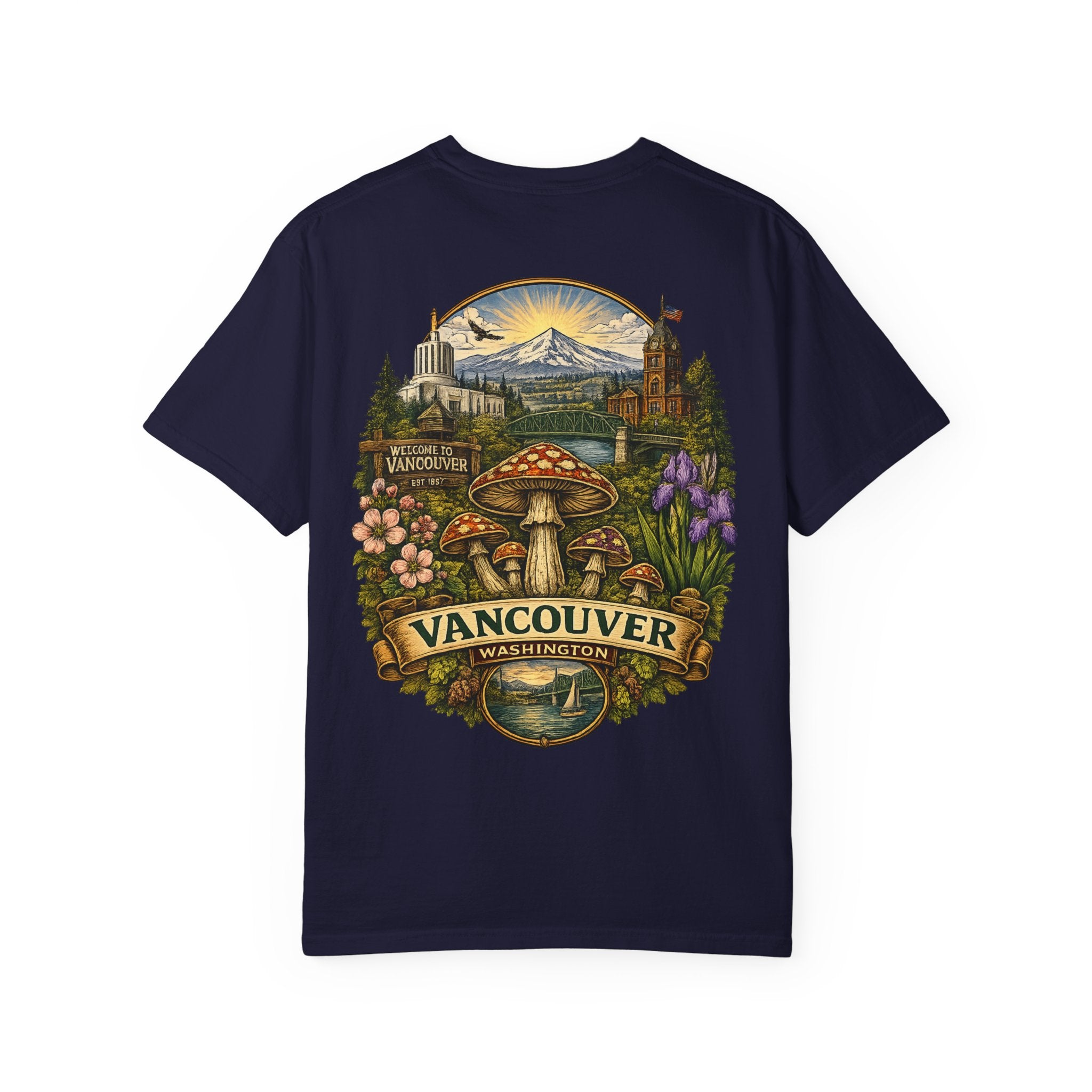 Lake Oswego Mushroom T-Shirt — Vintage Nature & Psychedelic Fungi Design