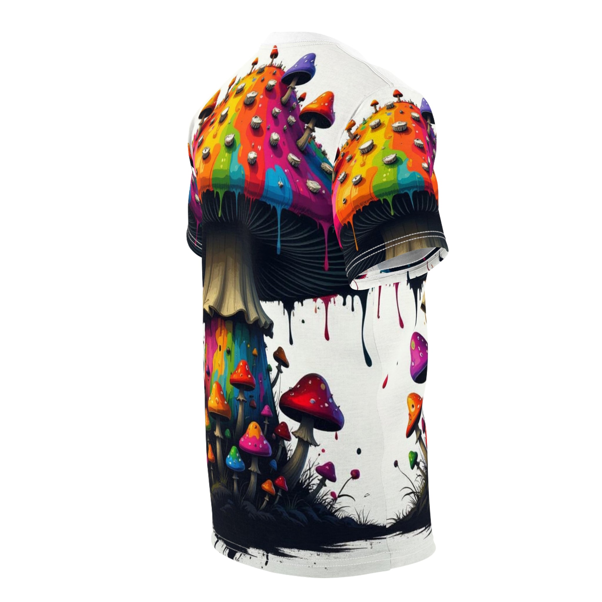 Psychedelic Rainbow Mushroom Tee — All-Over Print