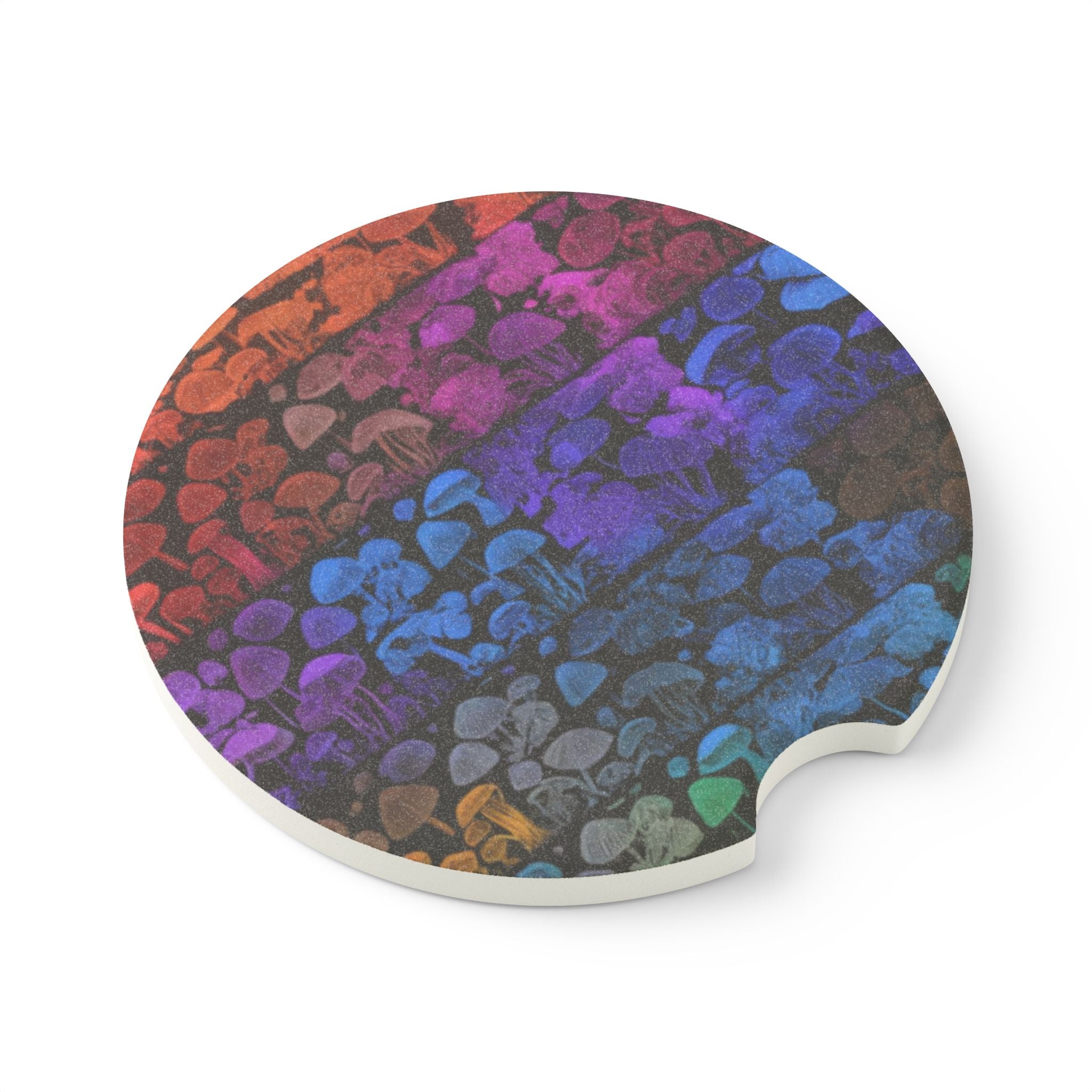 🍄 Rainbow Shroom Coaster – A Magical Ride for Your Cup! 🌈✨