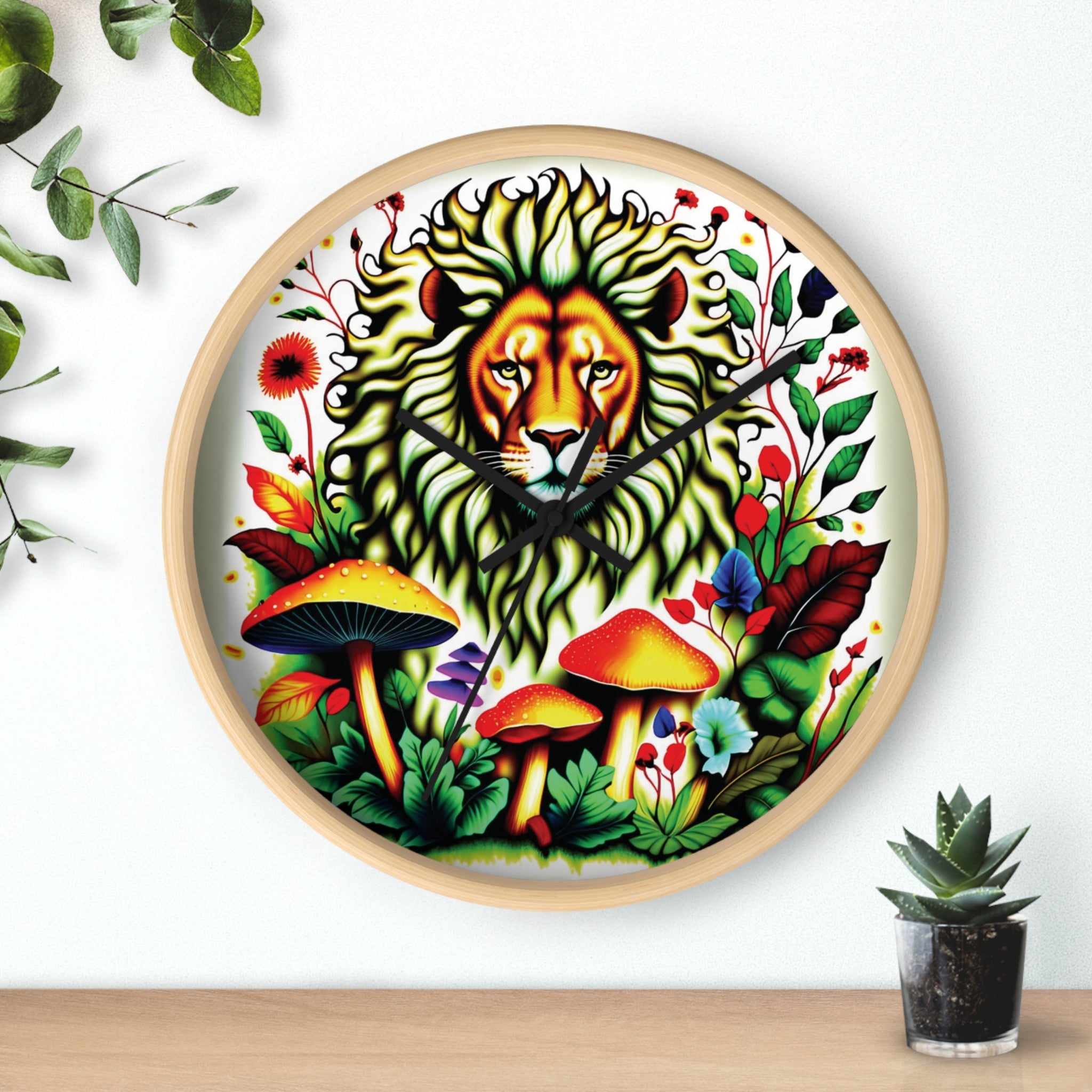 🌿🦁 King of the Forest Mushroom Clock 🍄🌟