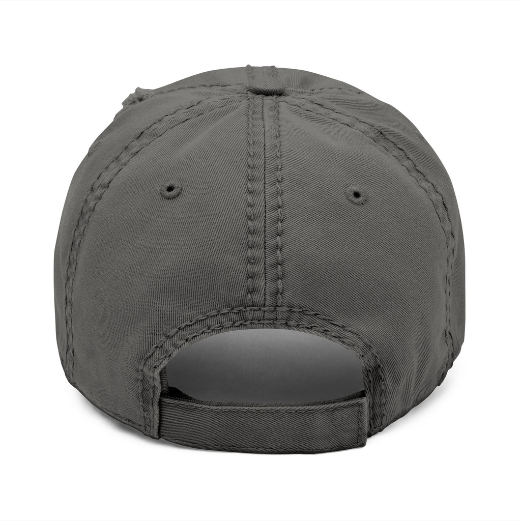 Embroidered Mushroom Skull Distressed Dad Hat — Vintage Trucker Cap for Mushroom Lovers
