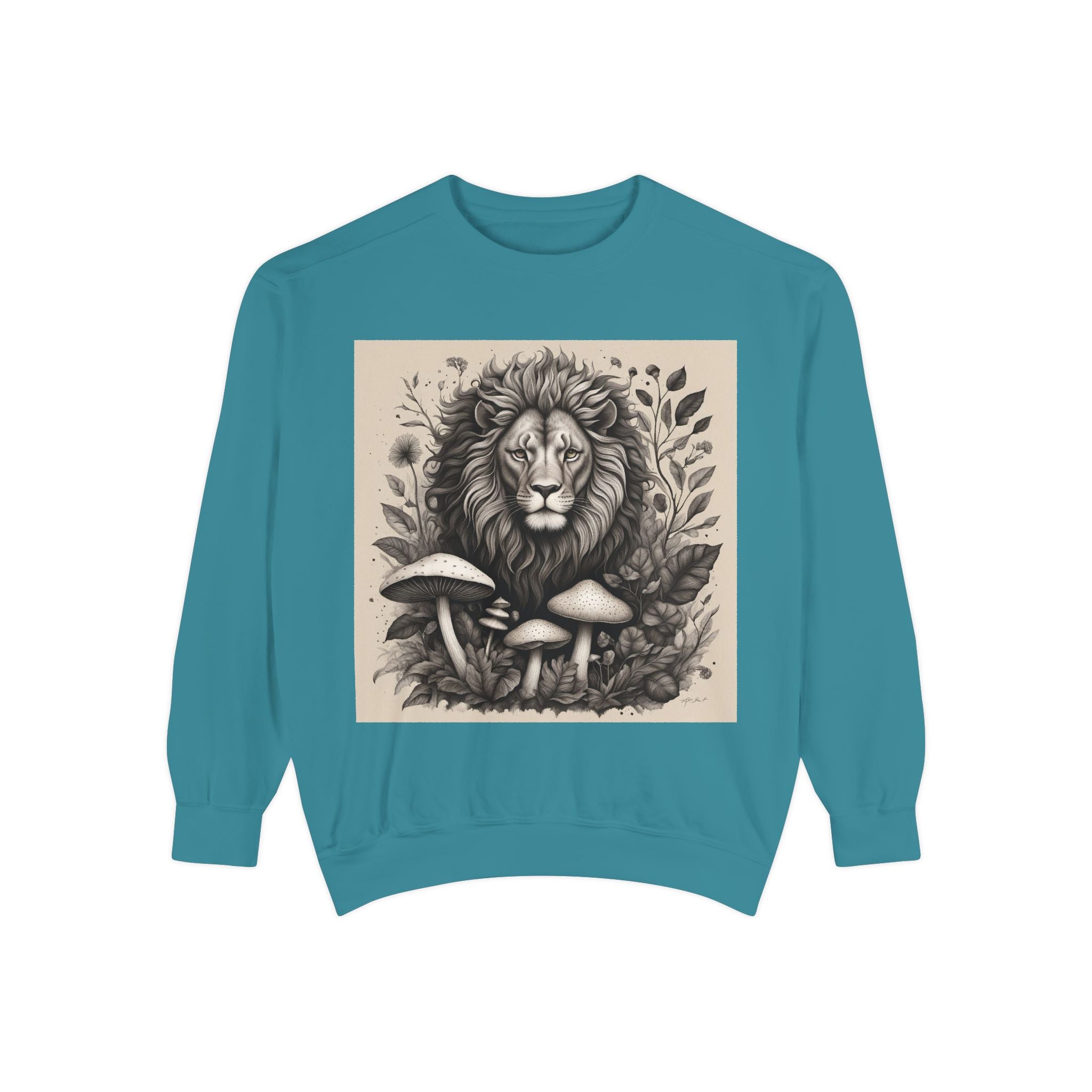 🦁 Lionheart & Shrooms Sweatshirt – Wear the Wild Within 🍄
