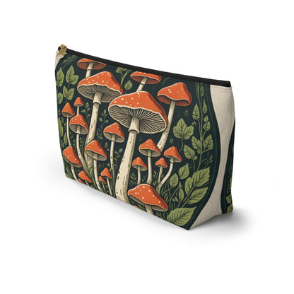 🍄 "Forest Keeper" Zipper Pouch – Where Earthy Elegance Meets Everyday Magic  Carry the forest with you—wherever you roam.