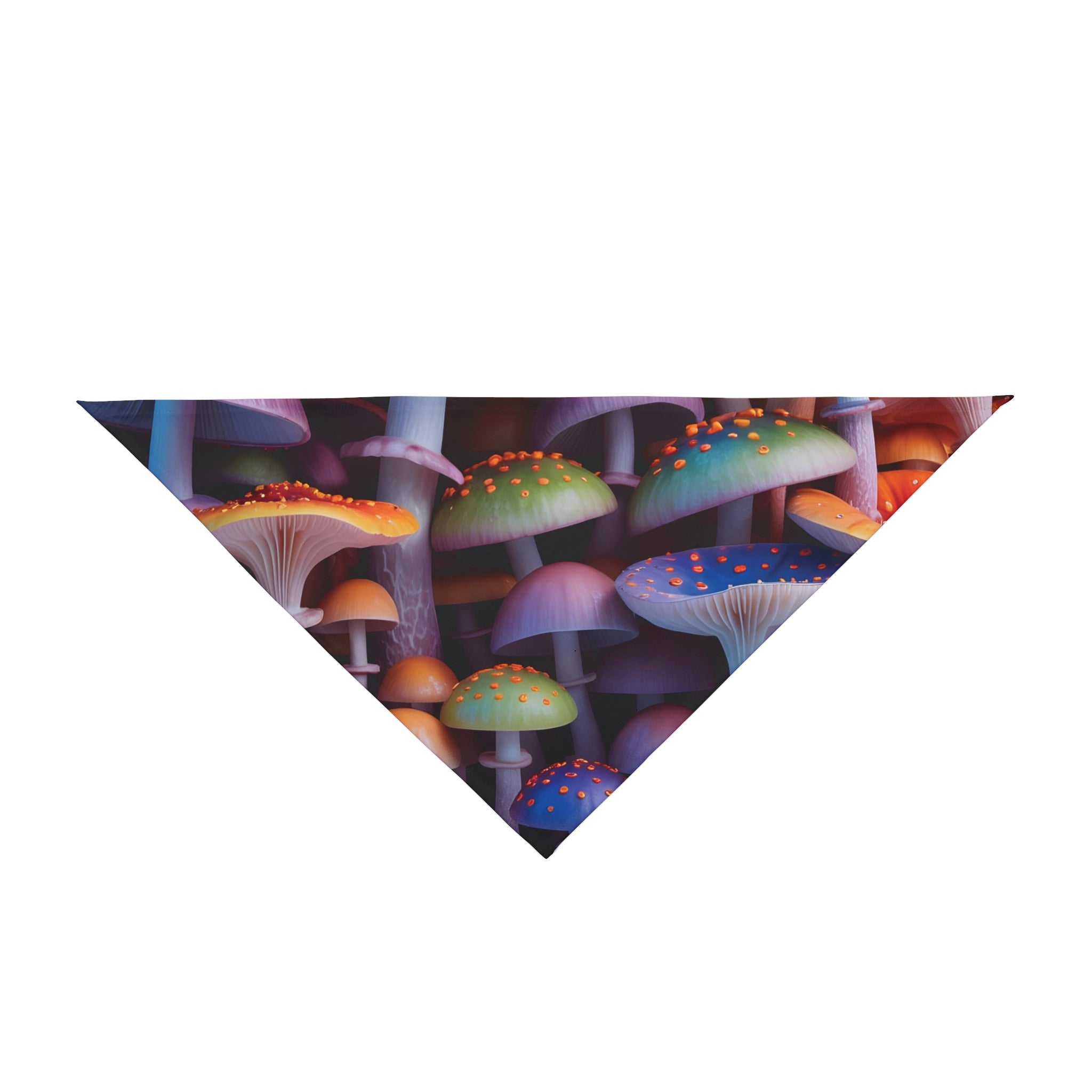 Pet Bandana: Mushroom Wonderland Pet Bandana — Colorful Psychedelic Mushroom Print for Dogs & Cats