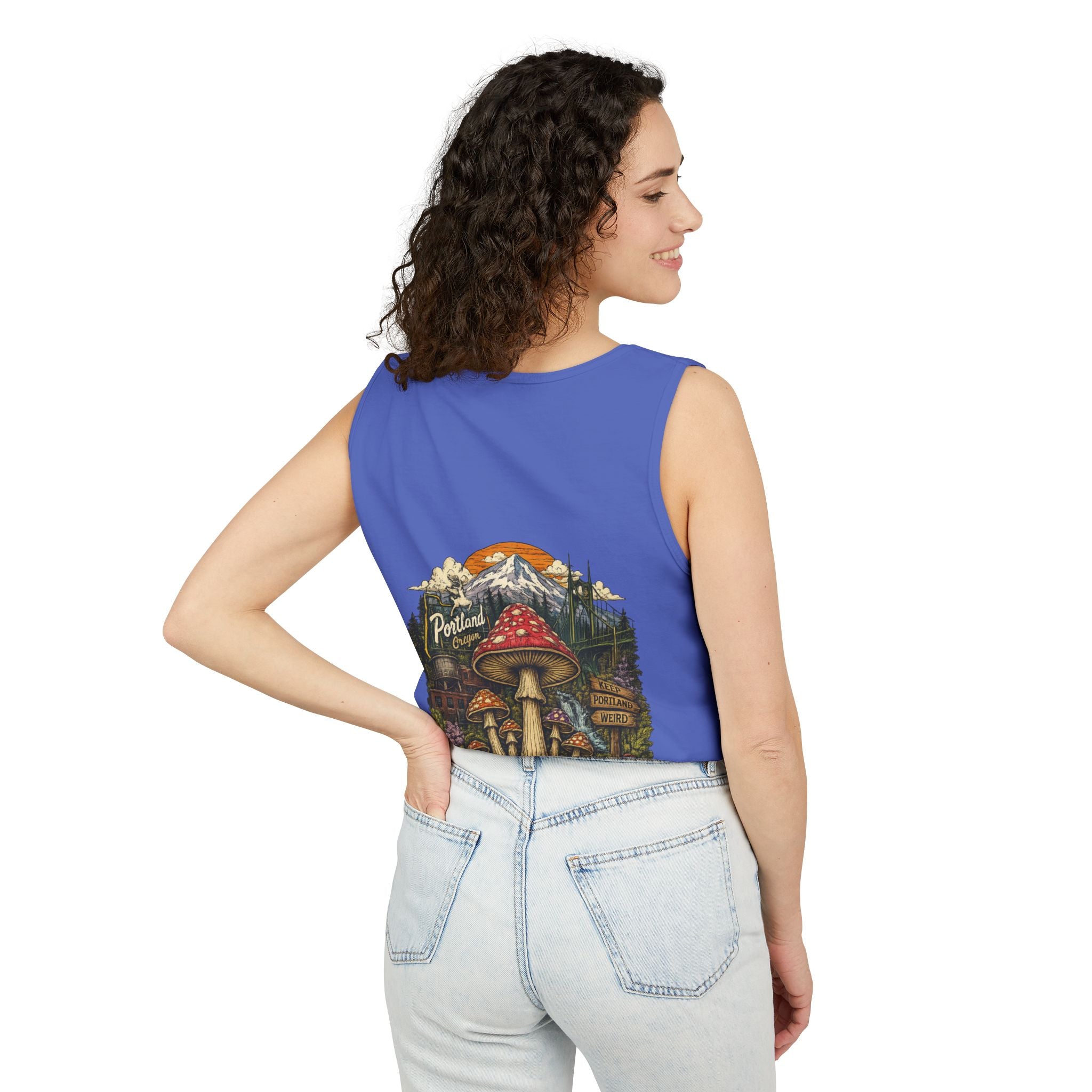 Mushroom Graphic Tank Top — Colorful Psychedelic Fungi Design