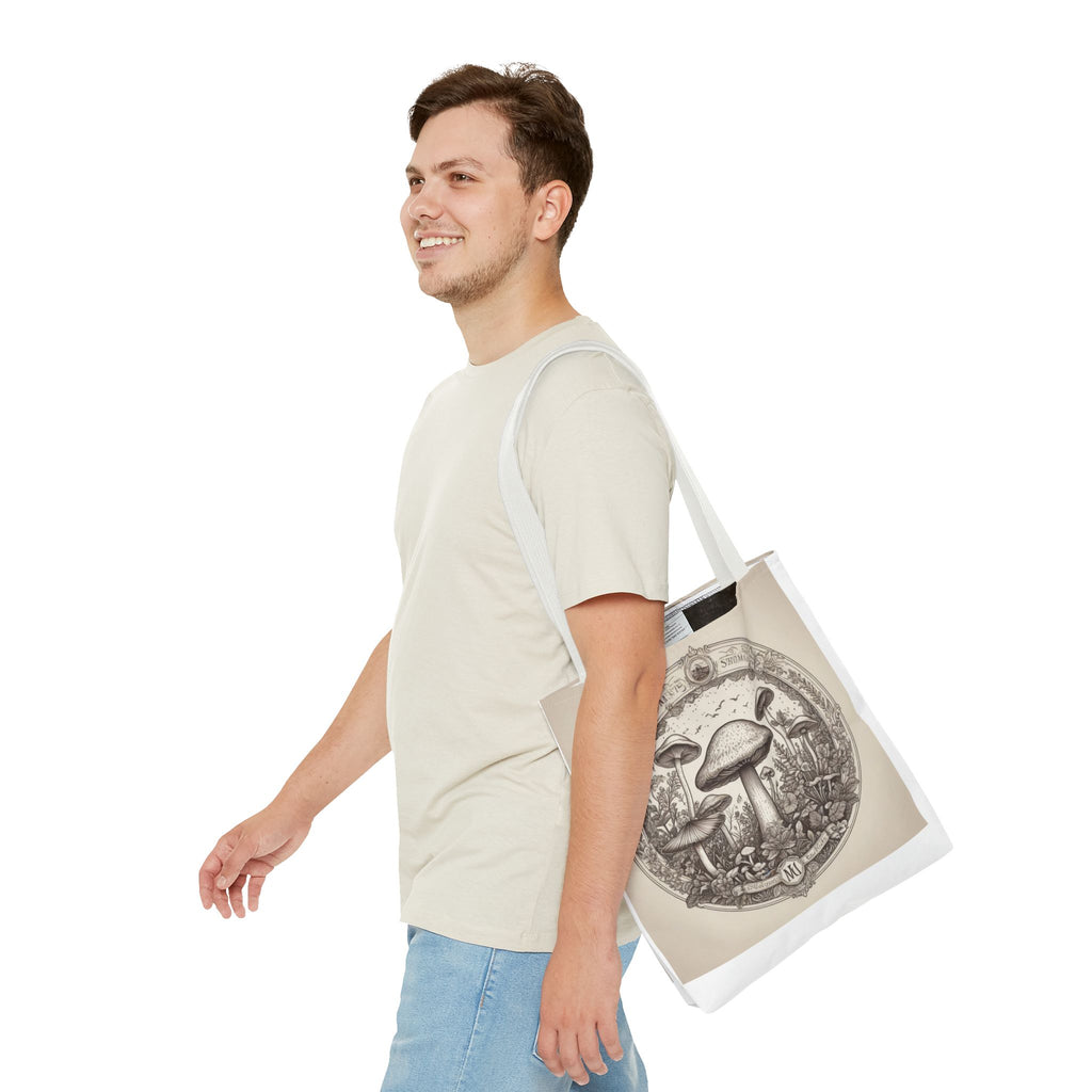 👜 Mystic Shroom Circle Tote Bag – Where Art Nouveau Meets Nature 🍄