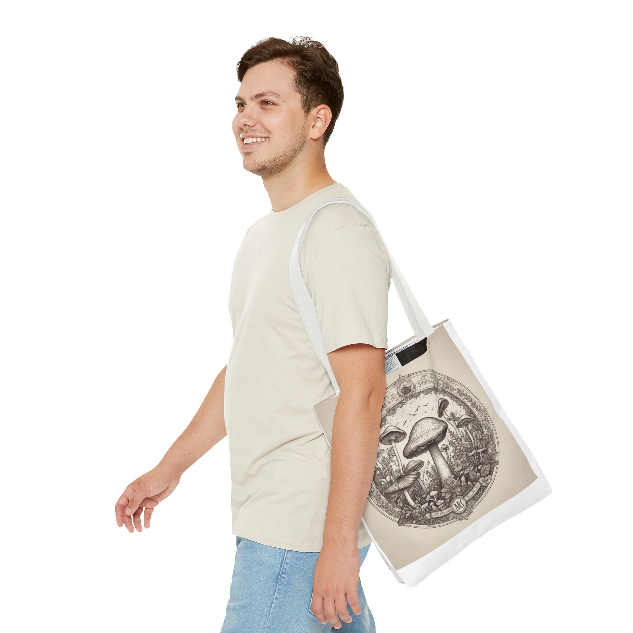 👜 Mystic Shroom Circle Tote Bag – Where Art Nouveau Meets Nature 🍄