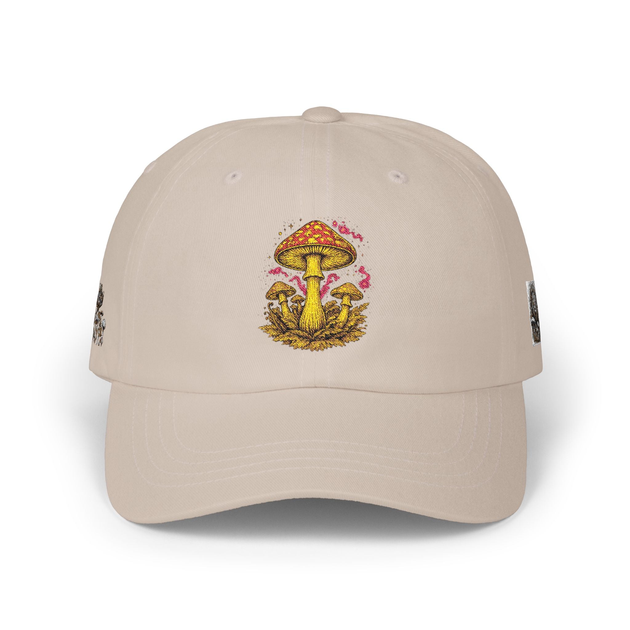 Mushroom Cluster Dad Cap — Psychedelic Nature Embroidered Baseball Hat