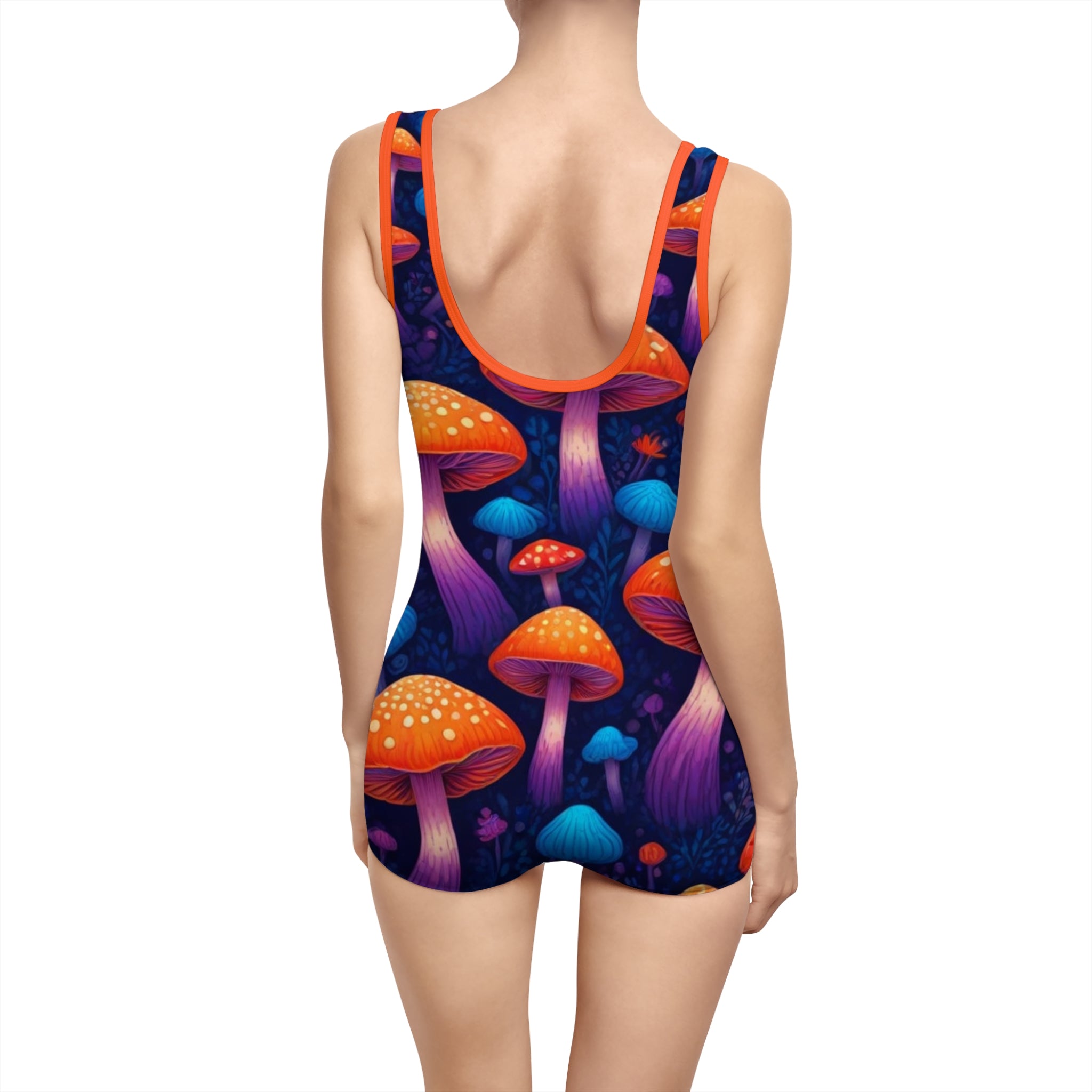 Vibrant Vintage Mushroom Swimsuit - Retro Summer Swimwear, Beachwear, Pool Party, Bohemian Style, Gift for Her
