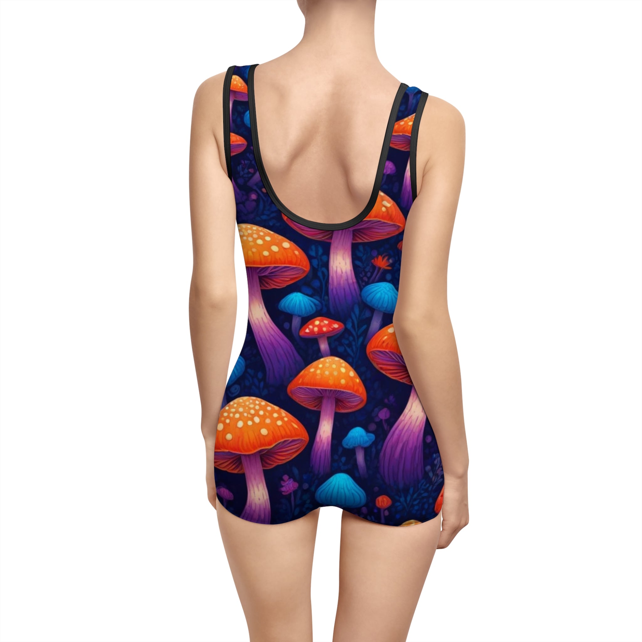 Vibrant Vintage Mushroom Swimsuit - Retro Summer Swimwear, Beachwear, Pool Party, Bohemian Style, Gift for Her