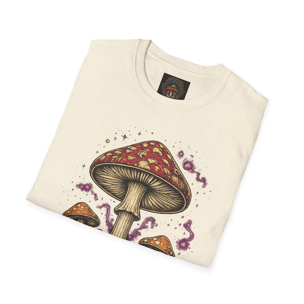 Mushroom Illustration T-Shirt – Vintage Red Toadstool Graphic