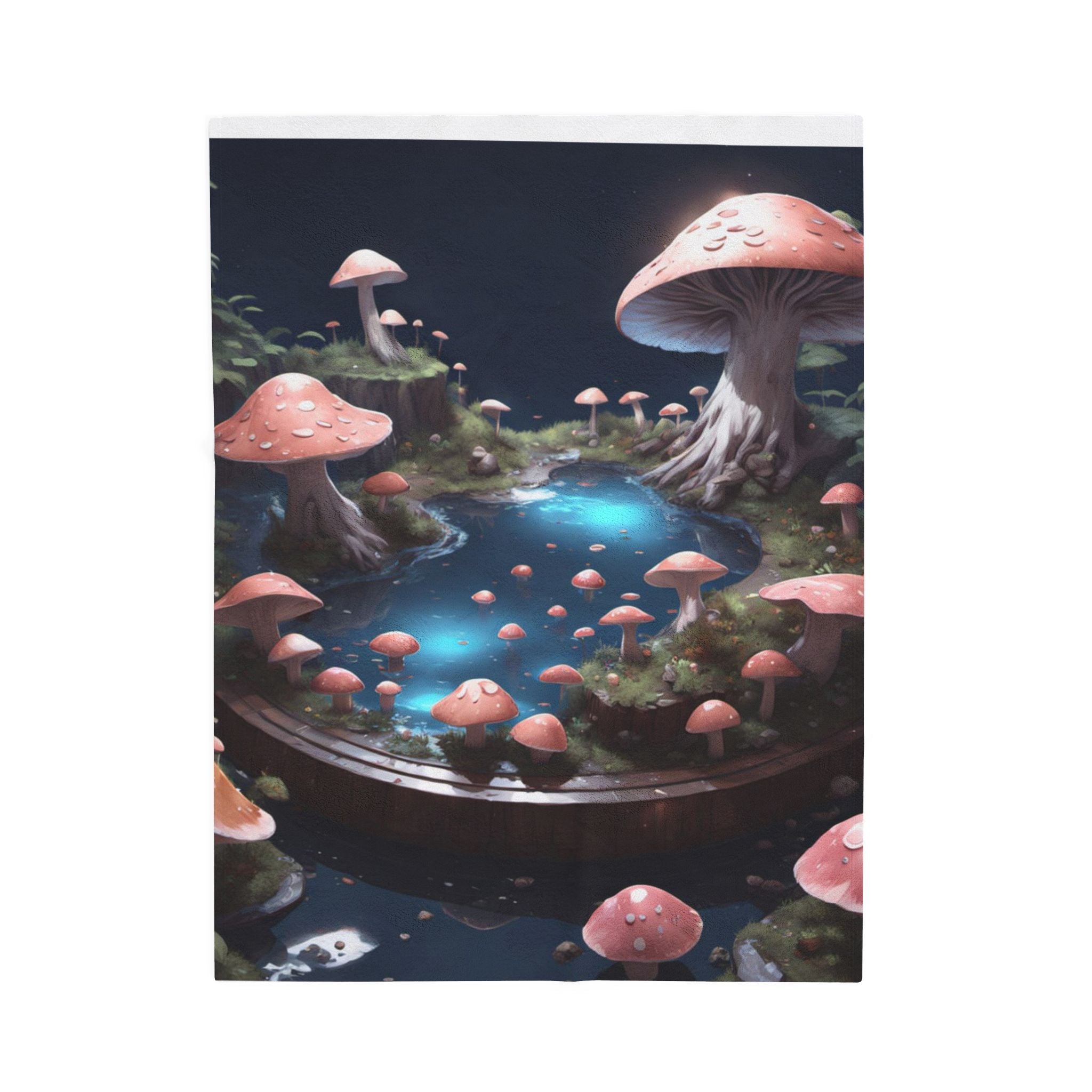 🧚‍♂️ Enchanted Fungi Forest Microfiber Blanket – Where Magic Meets Softness 🍄💧
