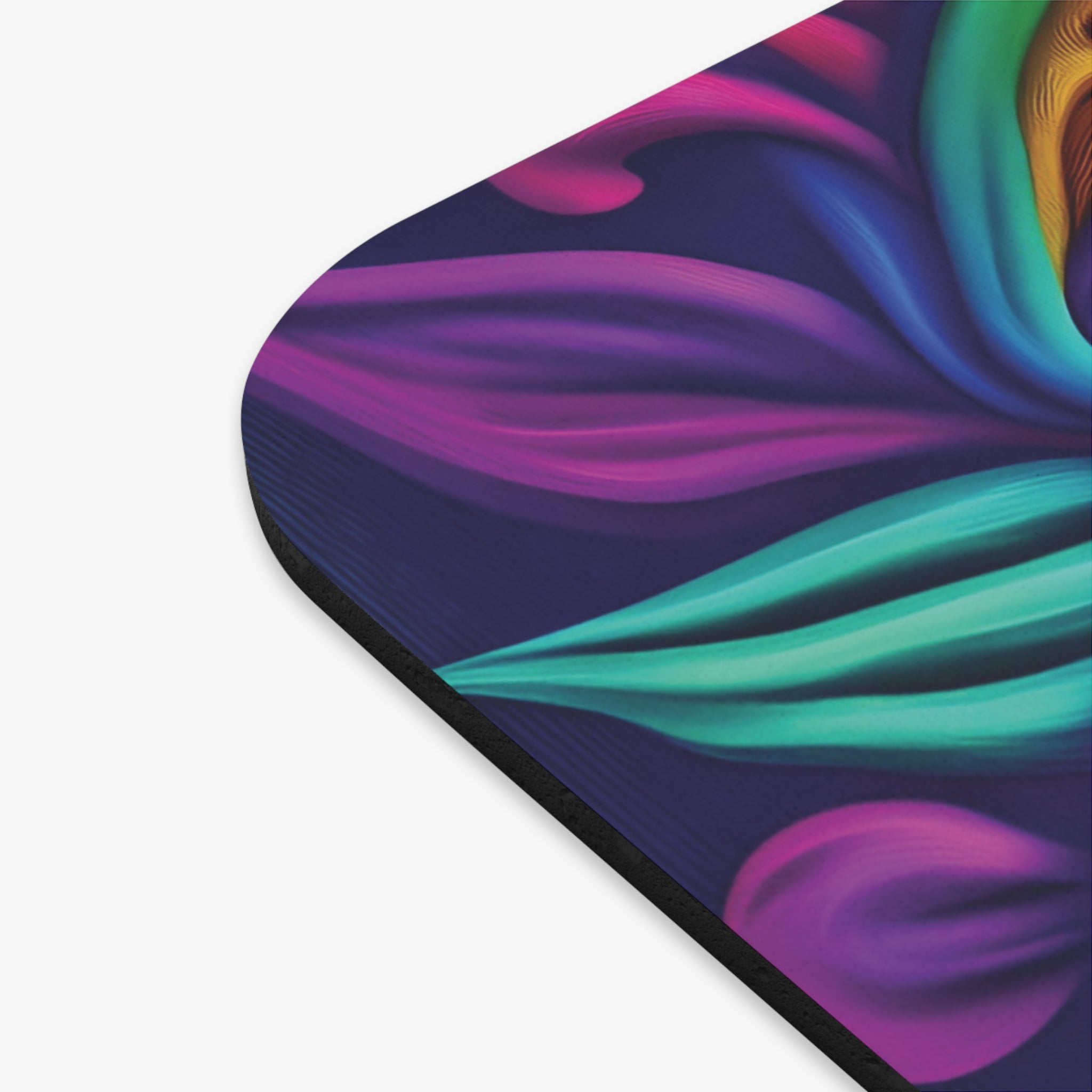 Mouse Pad: Psychedelic Floral Mouse Pad — Neon Swirl Desk Mat