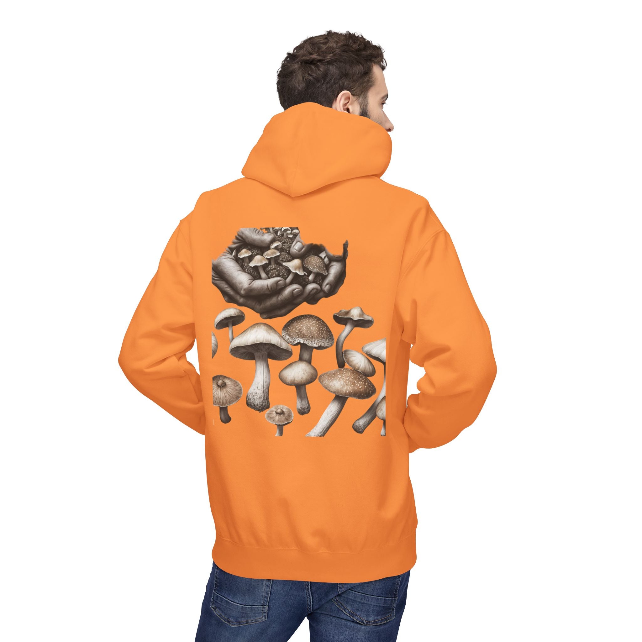 Mushroom Art Hoodie — Botanical Foraging Graphic Pullover