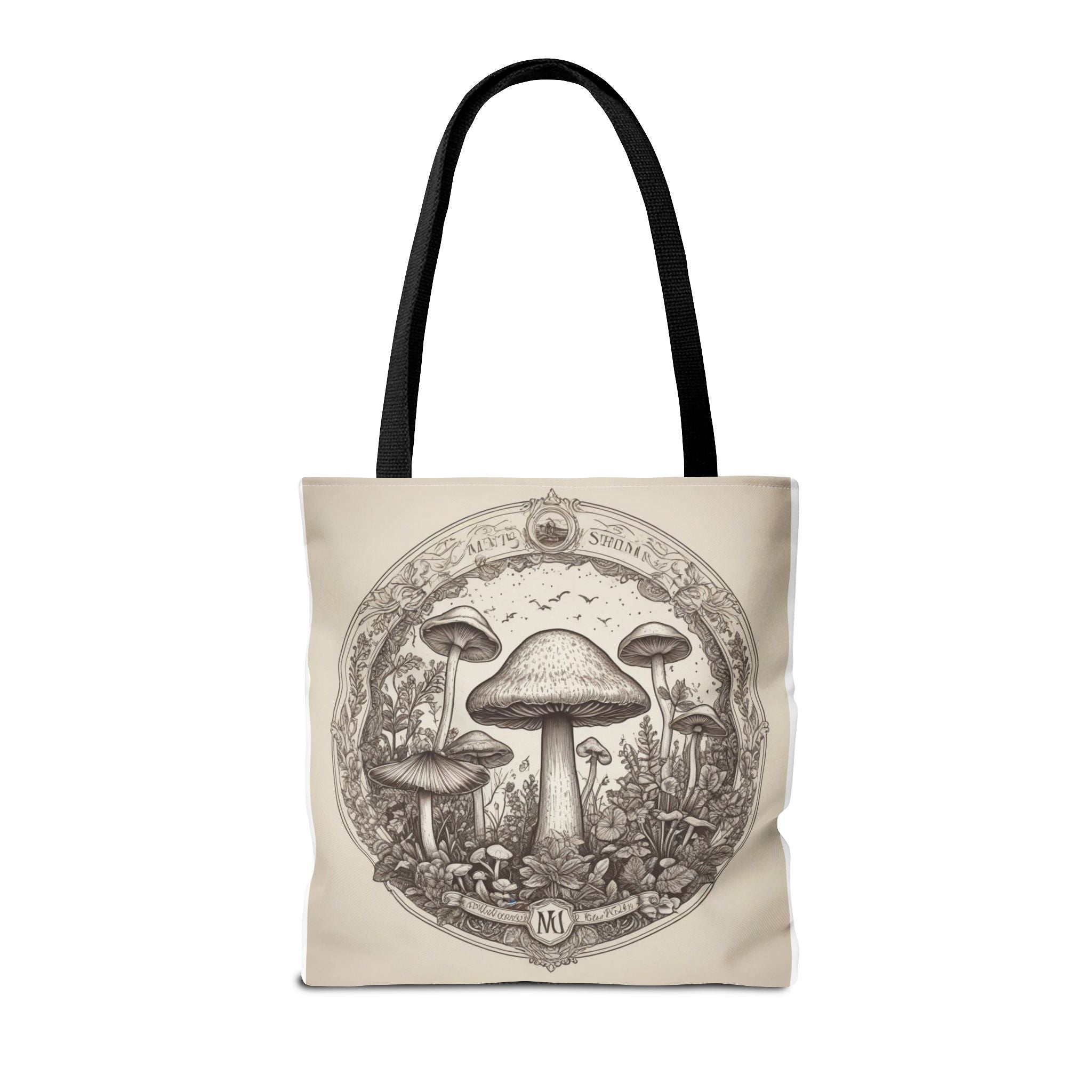👜 Mystic Shroom Circle Tote Bag – Where Art Nouveau Meets Nature 🍄