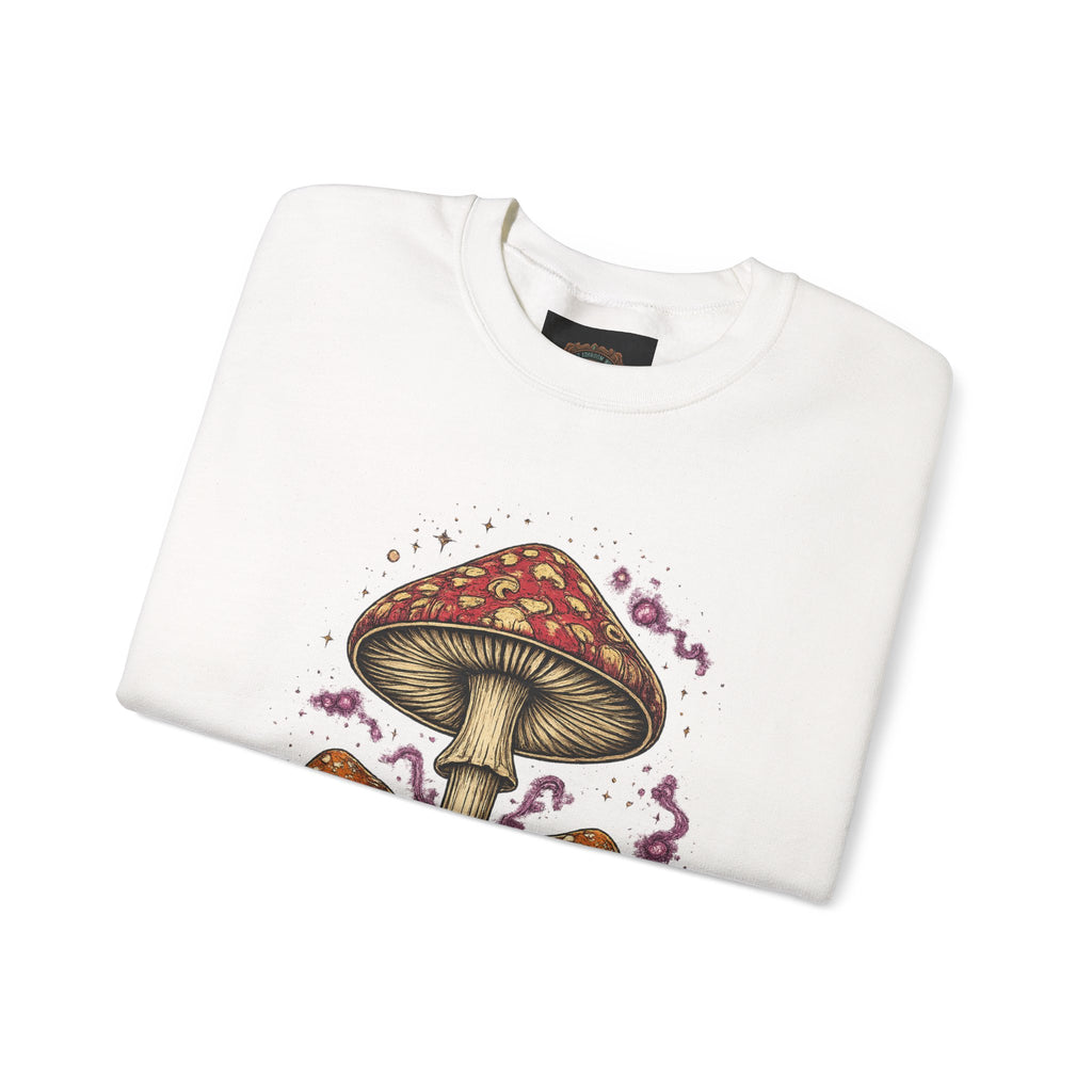 Mushroom Crewneck Sweatshirt — Portland Vintage Psychedelic Fungi Graphic