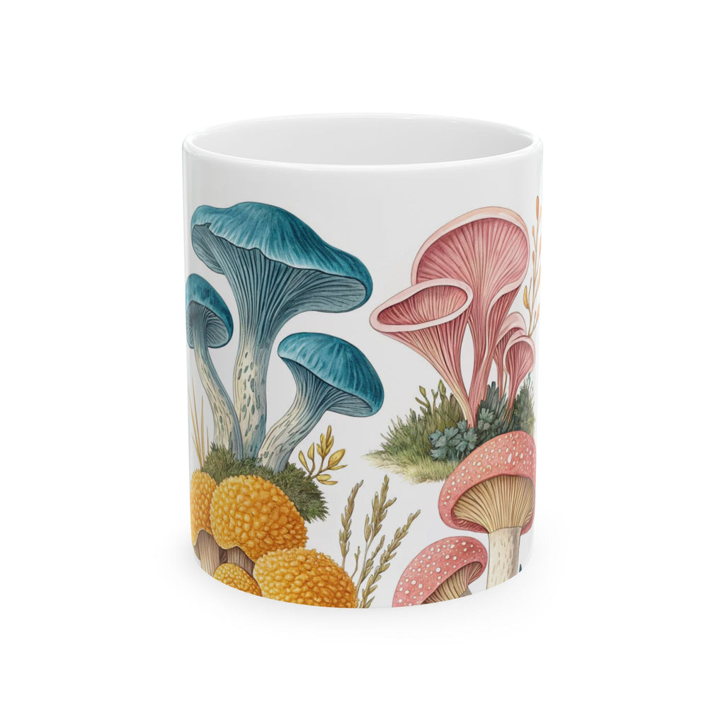 Mug: Botanical Mushroom Ceramic Mug — Colorful Wild Fungi Illustration (11oz, 15oz)