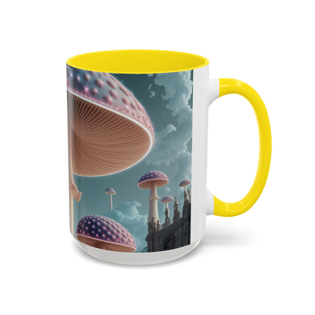 Mug: Mystical Mushroom Accent Coffee Mug — Fantasy Psychedelic Ceramic Cup (11/15oz)