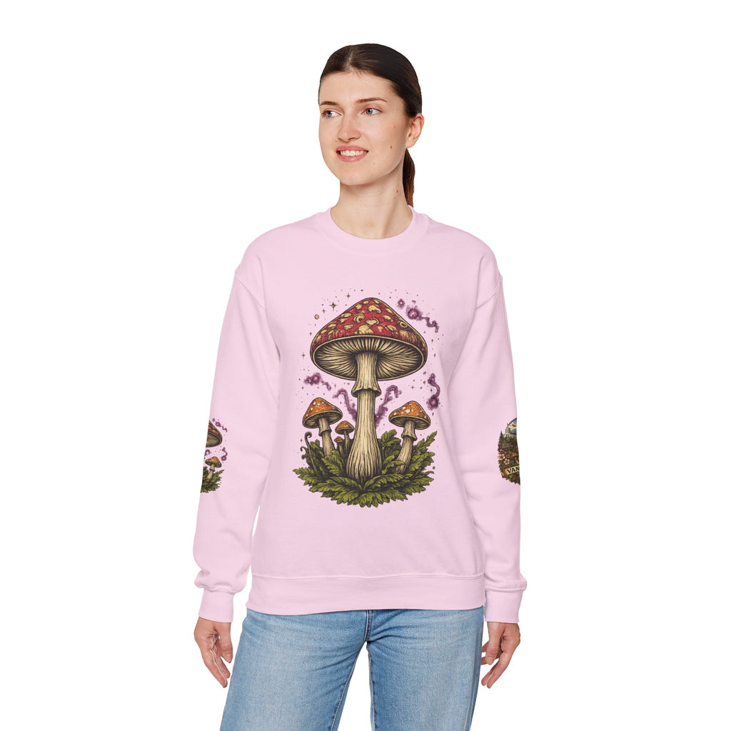 Mushroom Vancouver Crewneck Sweatshirt — Scenic Pacific Northwest Fungi Design